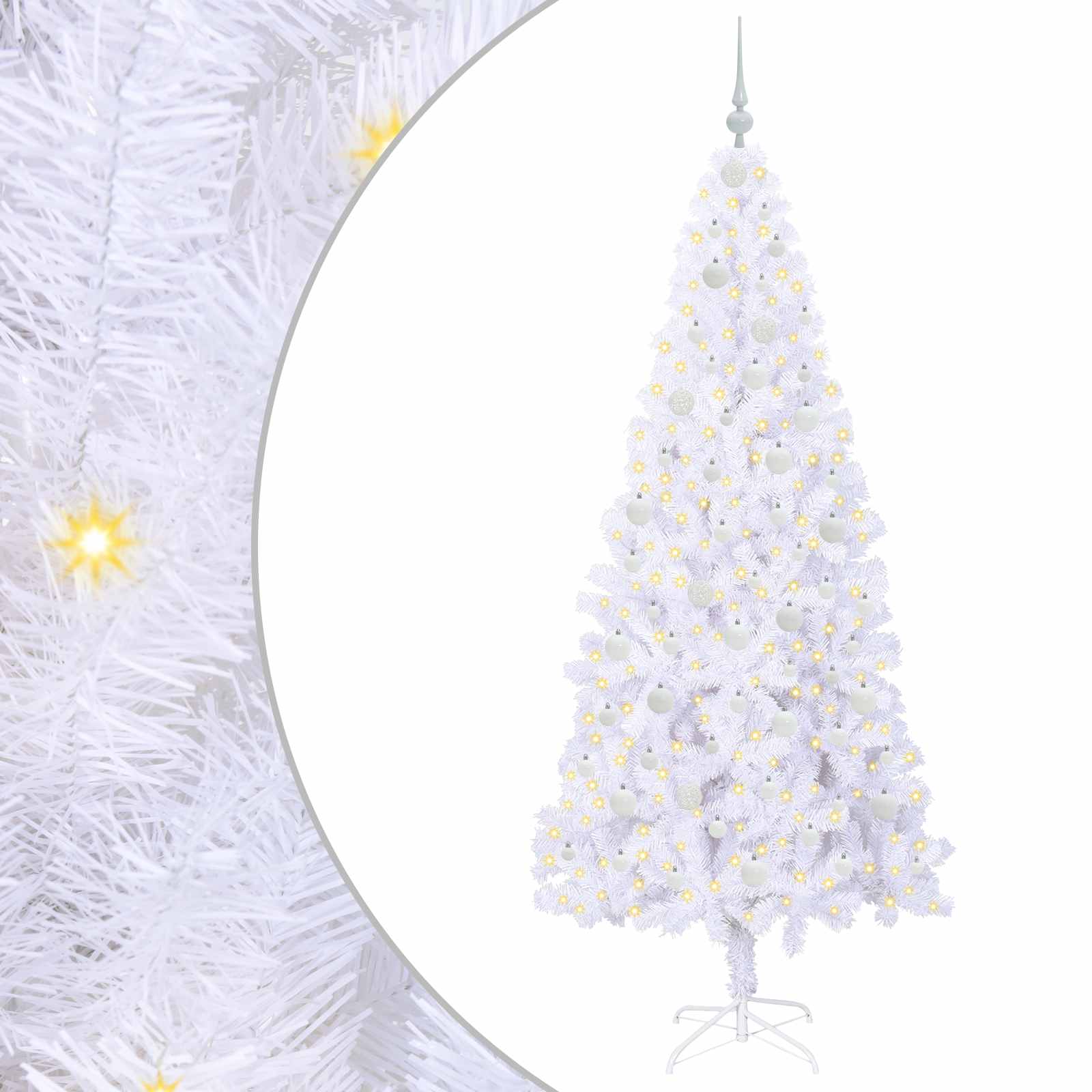 Sapin de Noël artificiel avec 300 LED Blanc 210 cm PVC et Acier - XIOS