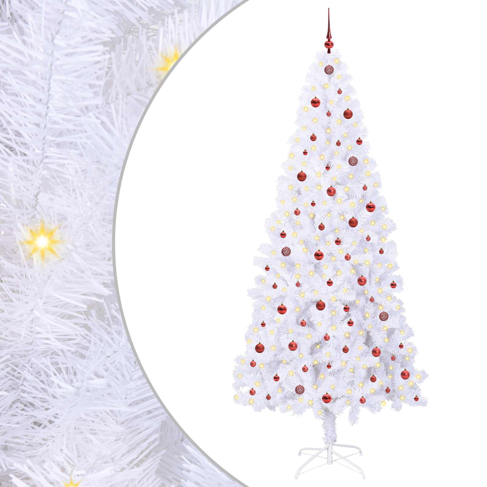 Sapin de Noël artificiel avec 300 LED Blanc 240 cm PVC et Acier - XIOS