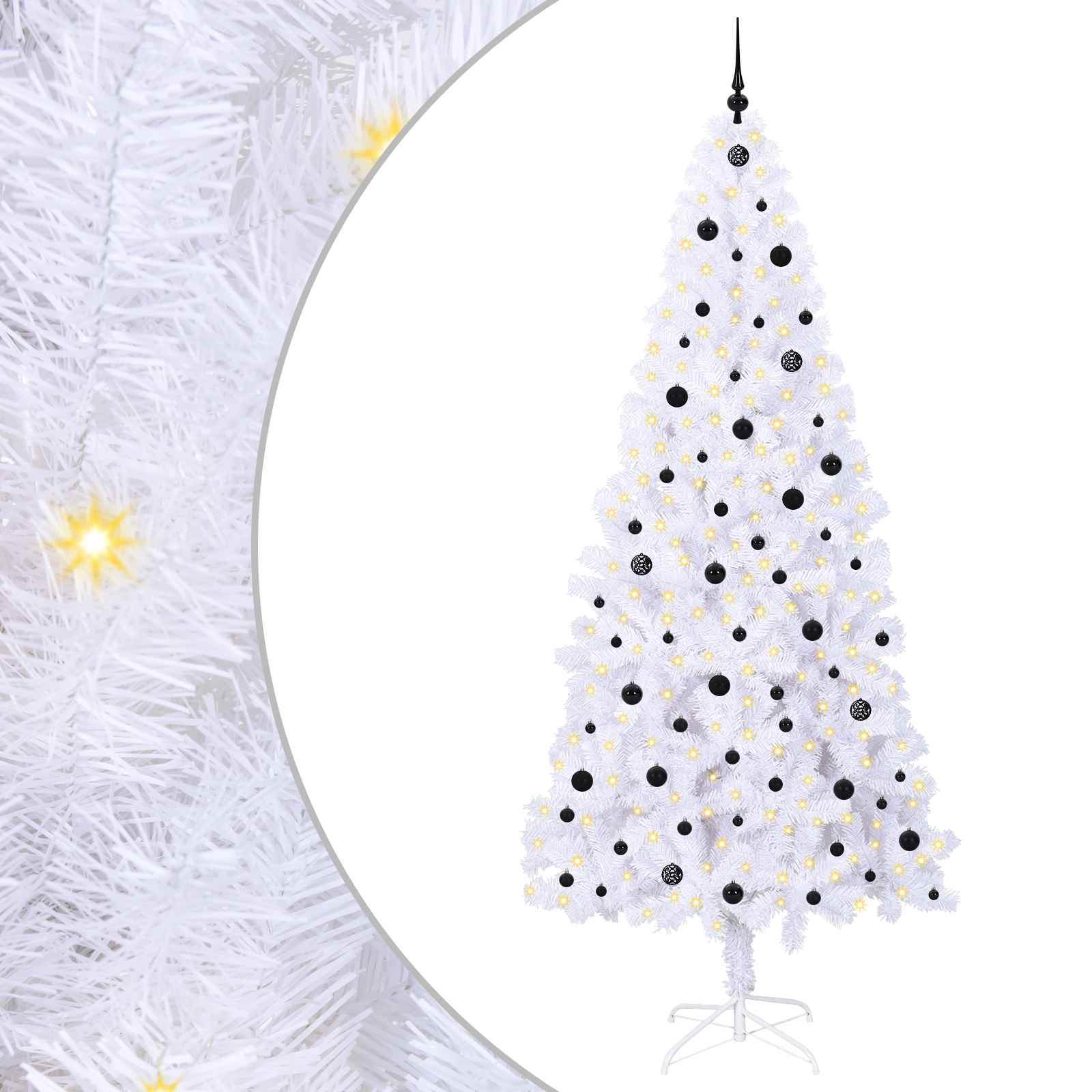 Sapin de Noël artificiel avec 300 LED Blanc 240 cm PVC et Acier - XIOS