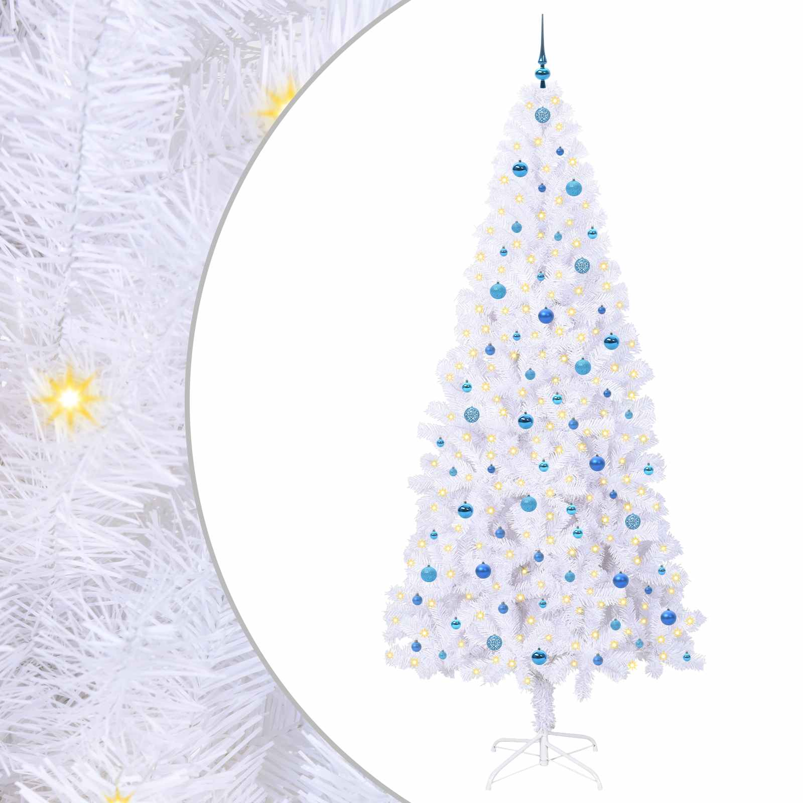 Sapin de Noël artificiel avec 300 LED Blanc 240 cm PVC et Acier - XIOS
