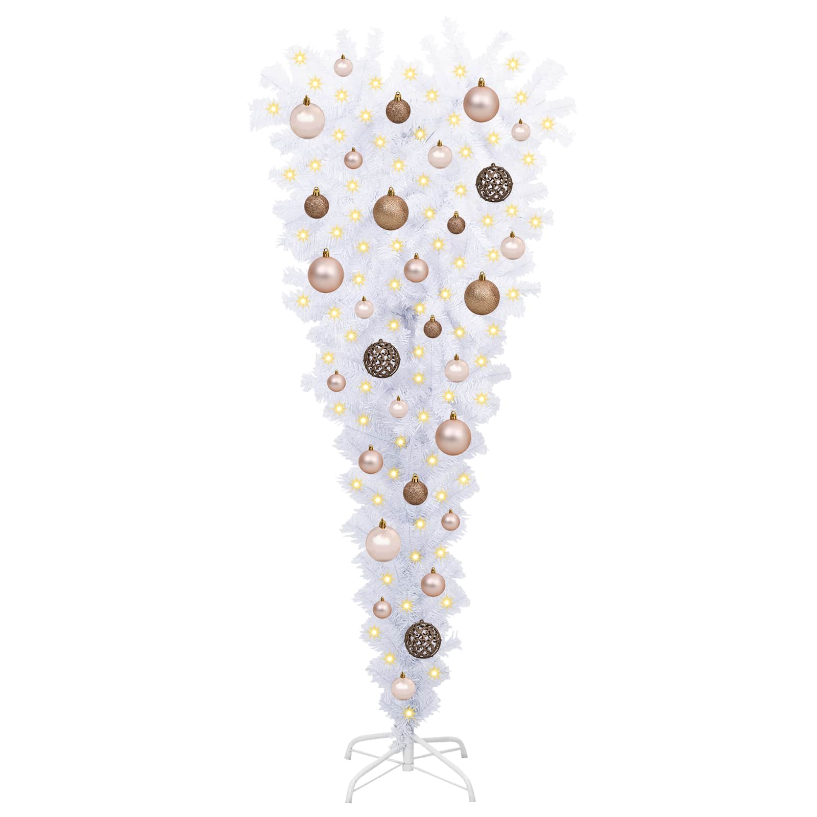Sapin de Noël artificiel avec 150 LED Blanc 120 cm PVC et Acier