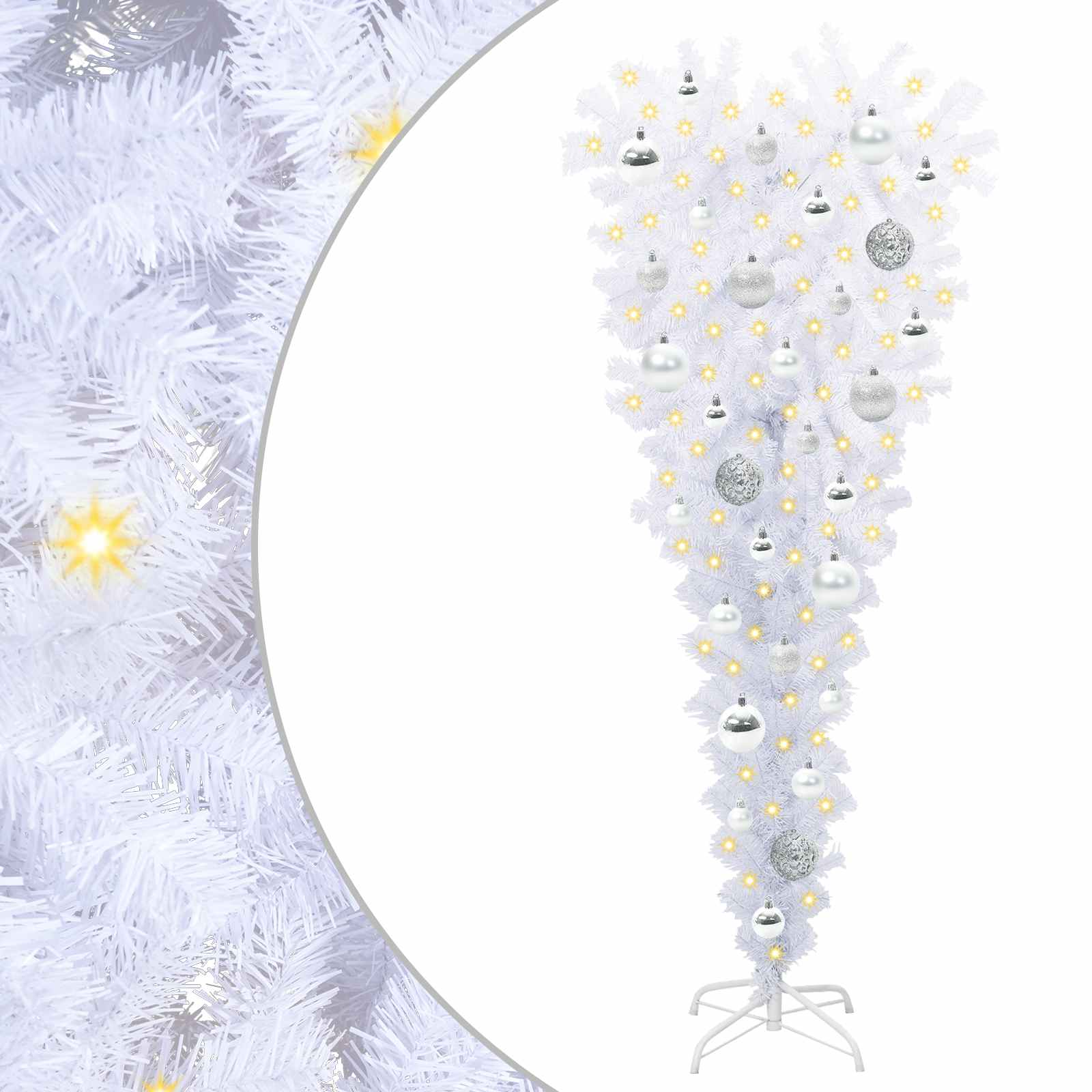 Sapin de Noël artificiel avec 150 LED Blanc 120 cm PVC et Acier - XIOS
