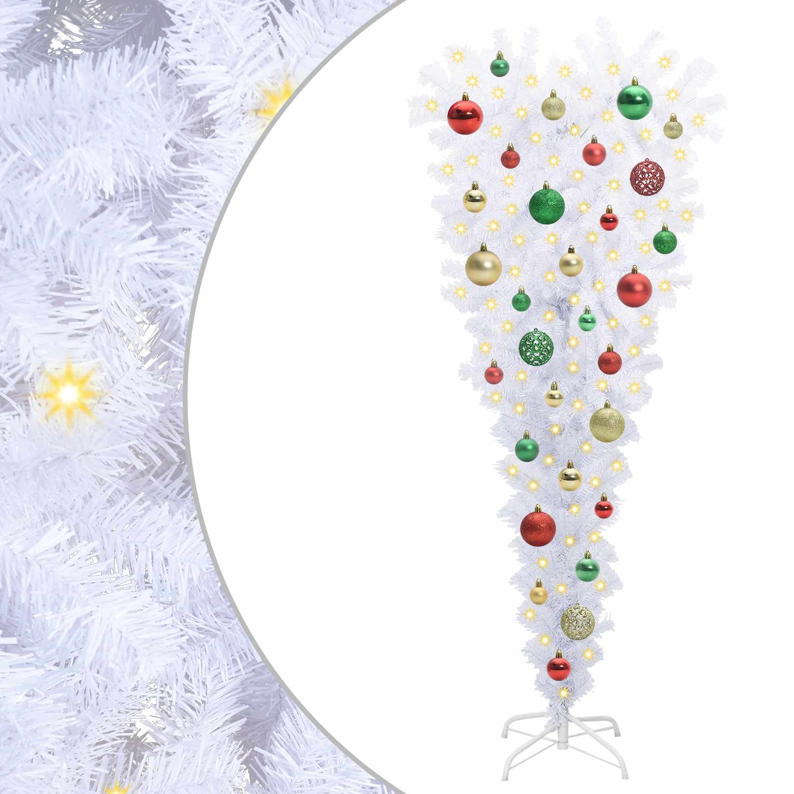 Sapin de Noël artificiel avec 150 LED Blanc 120 cm PVC et Acier