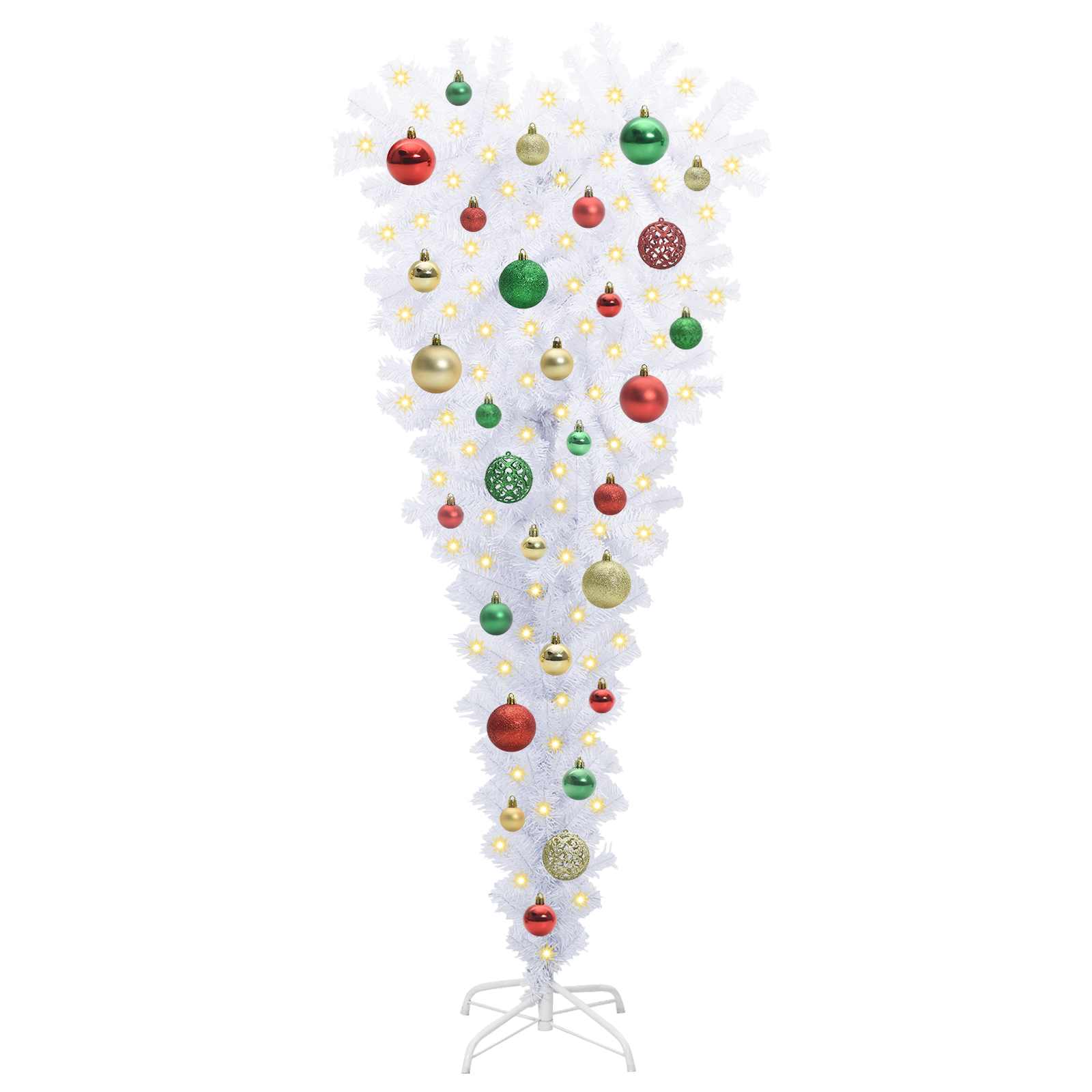 Sapin de Noël artificiel avec 150 LED Blanc 120 cm PVC et Acier