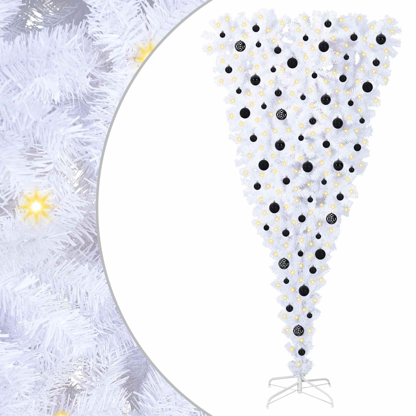 Sapin de Noël artificiel avec 300 LED Blanc 210 cm PVC et Acier - XIOS