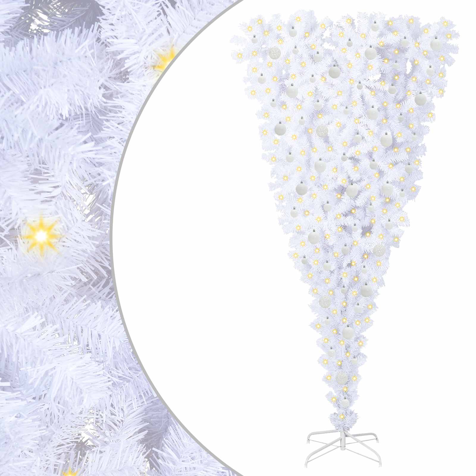 Sapin de Noël artificiel avec 300 LED Blanc 210 cm PVC et Acier - XIOS