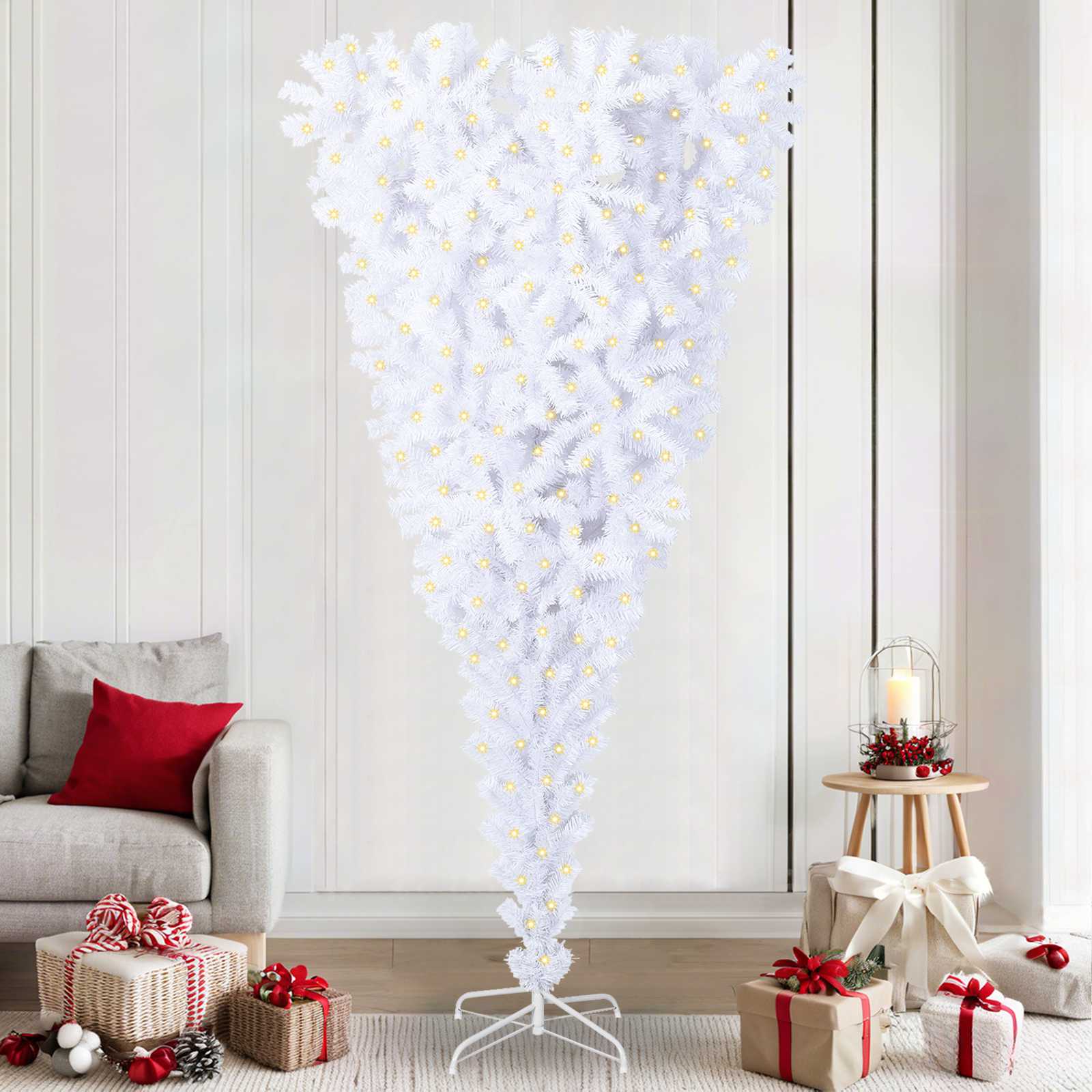 Sapin de Noël artificiel avec 300 LED Blanc 240 cm PVC et Acier - XIOS