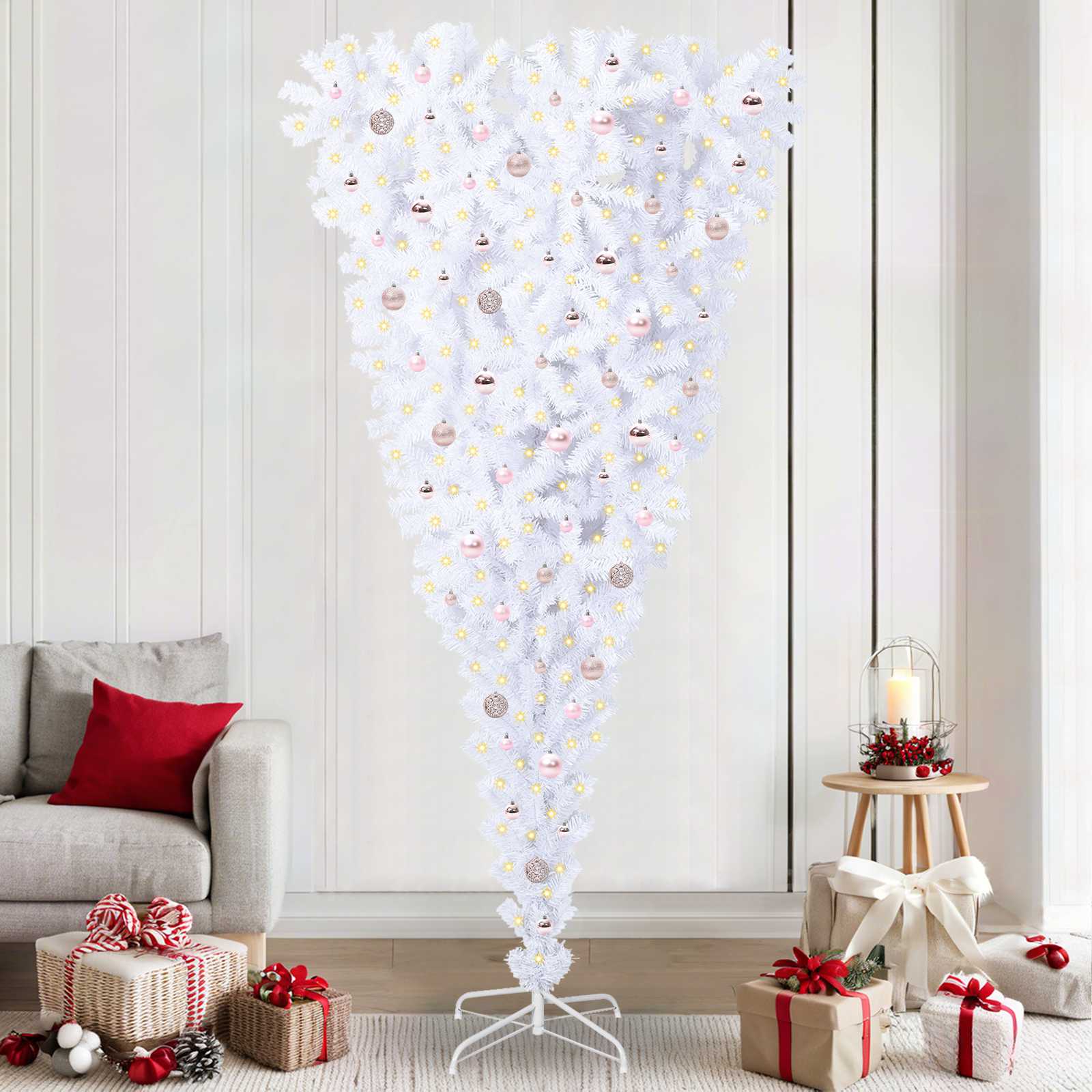 Sapin de Noël artificiel avec 300 LED Blanc 240 cm PVC et Acier - XIOS