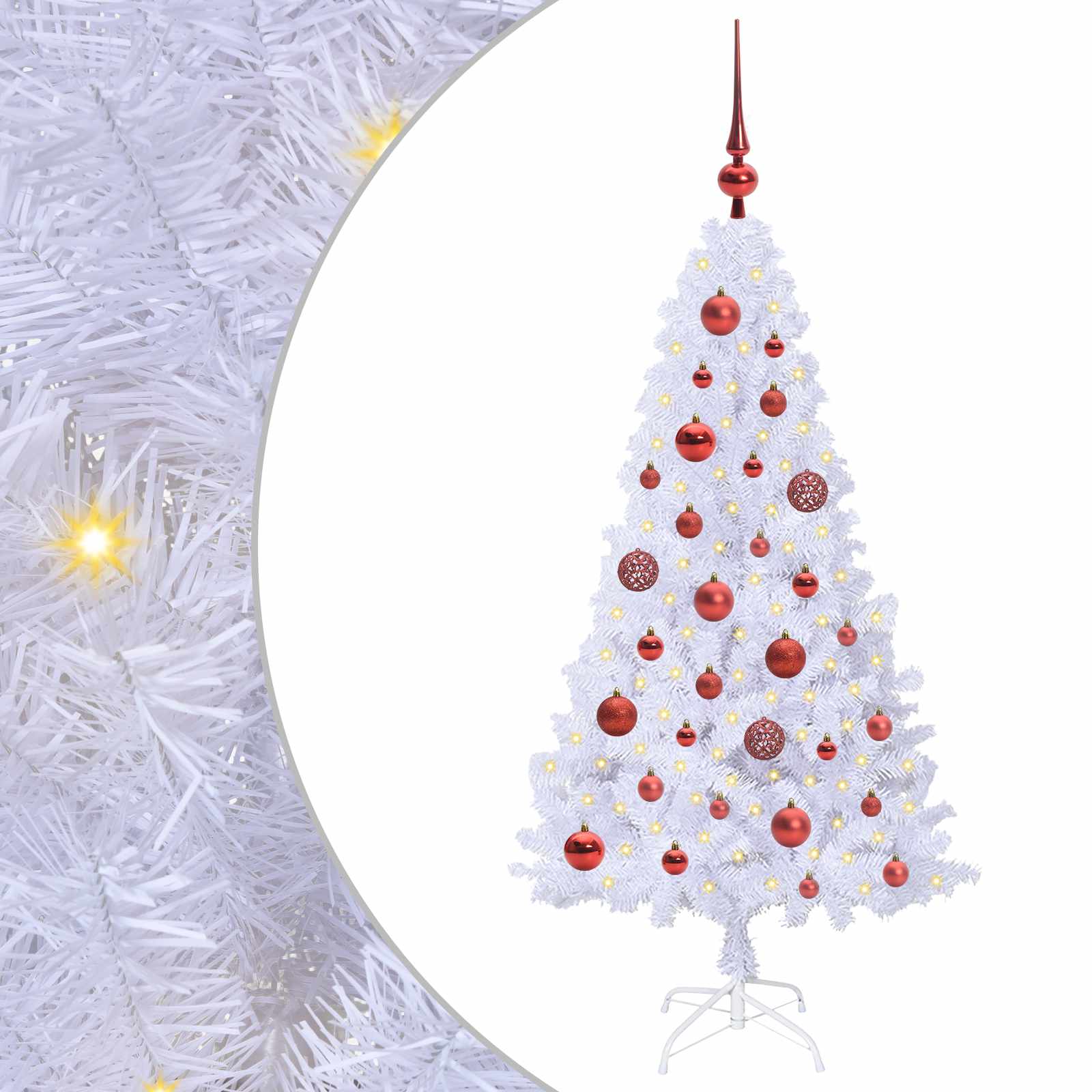 Sapin de Noël artificiel avec 150 LED Blanc 120 cm PVC et Acier - XIOS