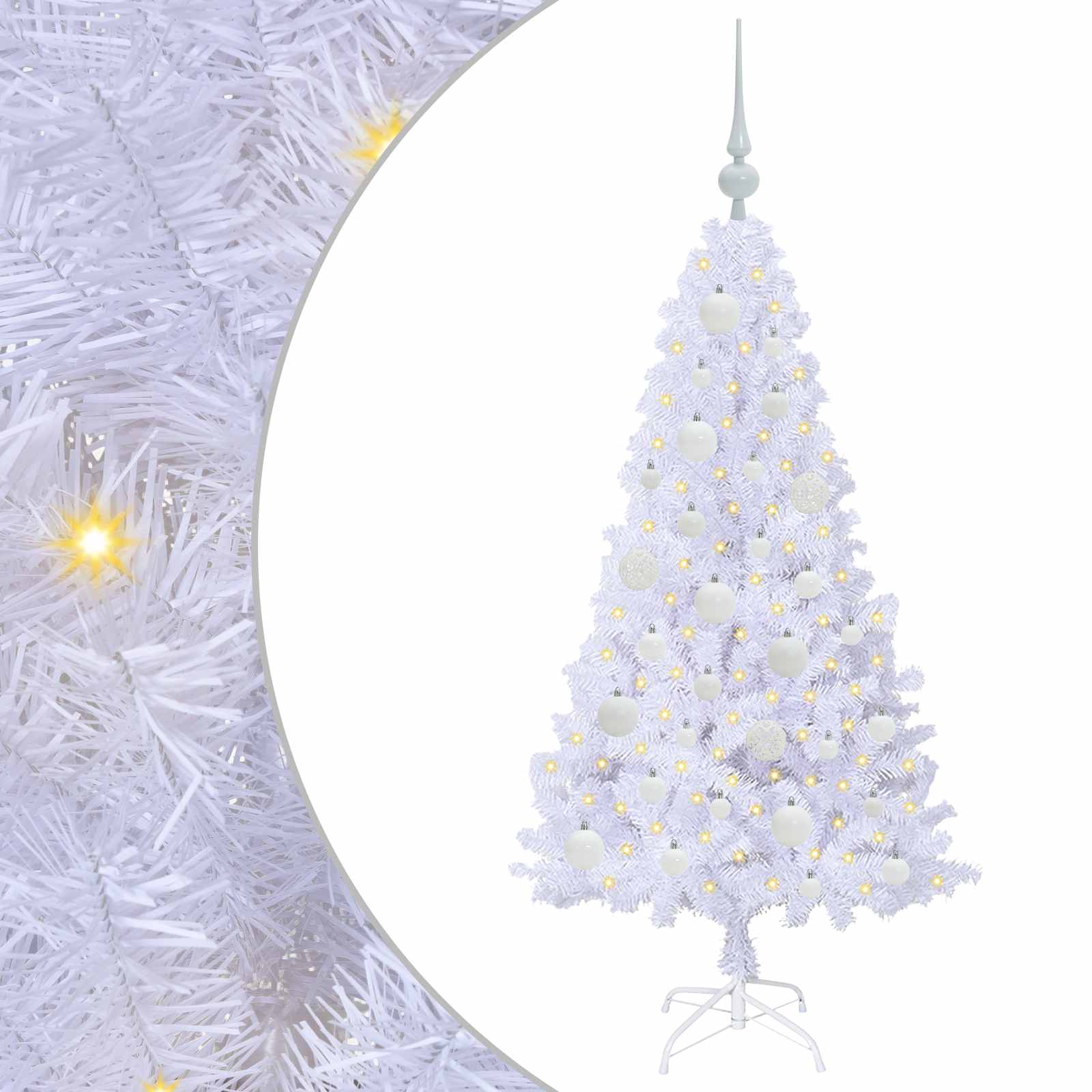 Sapin de Noël artificiel avec 150 LED Blanc 120 cm PVC et Acier - XIOS