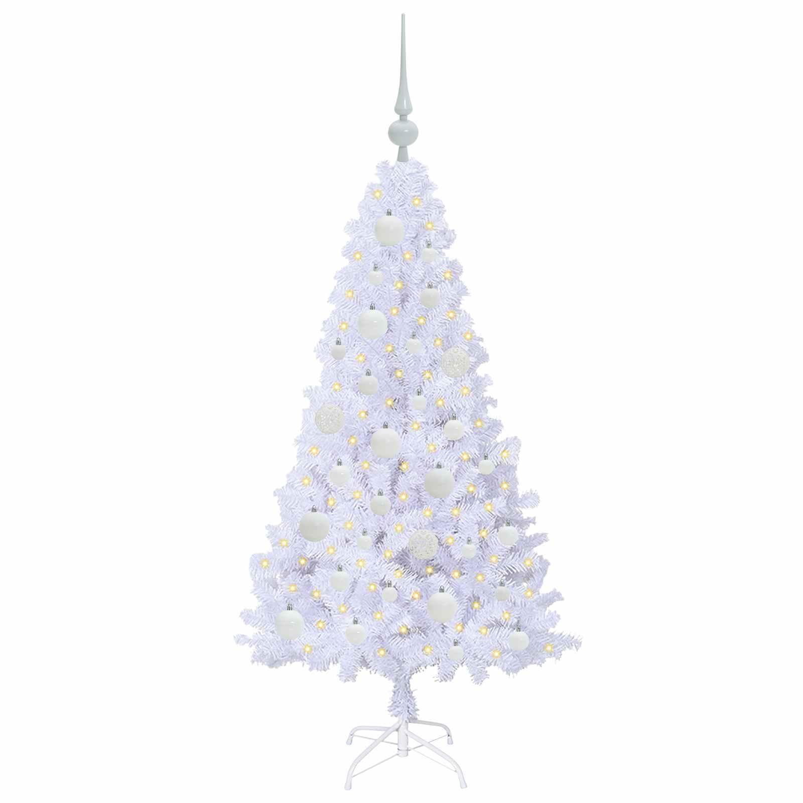 Sapin de Noël artificiel avec 150 LED Blanc 120 cm PVC et Acier - XIOS