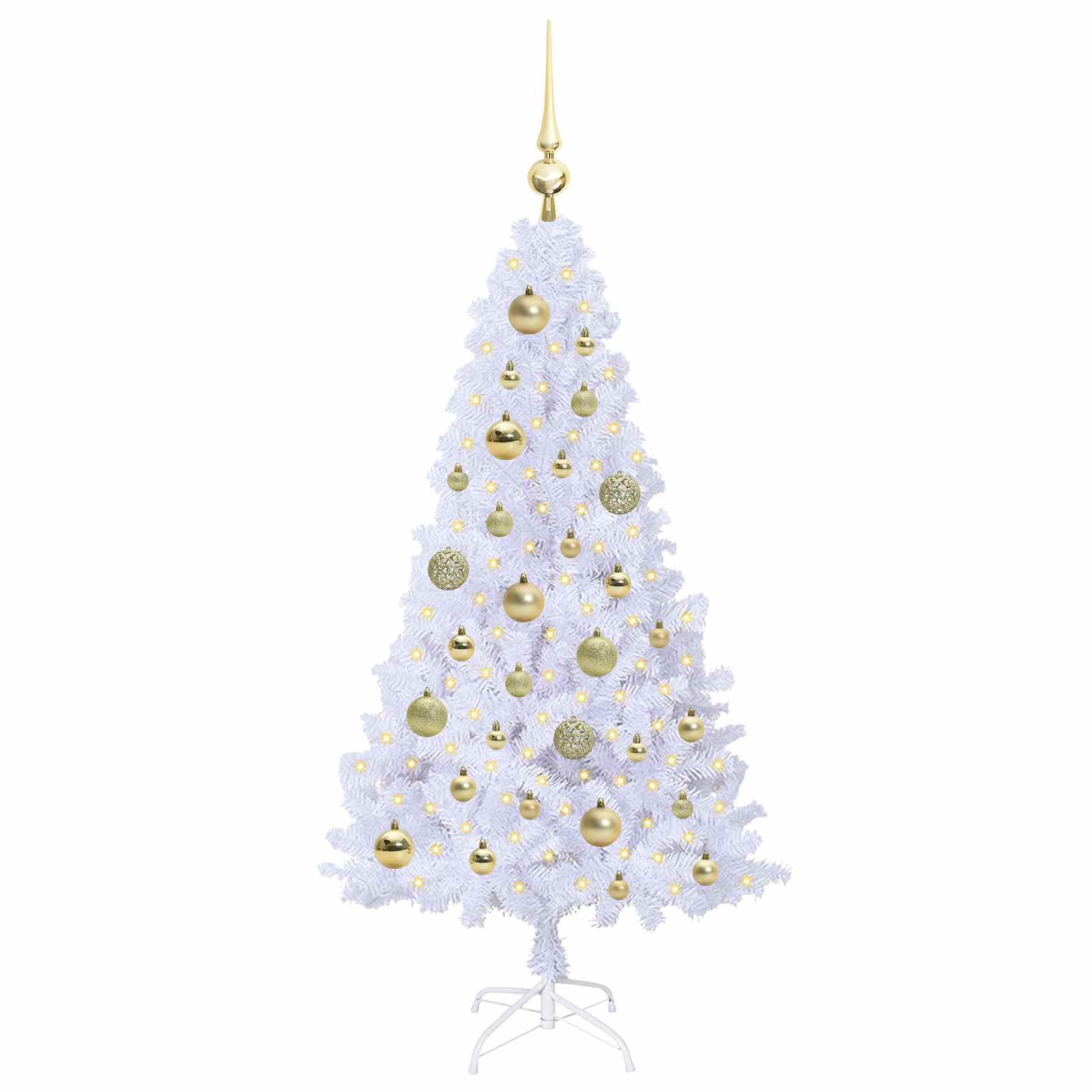 Sapin de Noël artificiel avec 150 LED Blanc 120 cm PVC et Acier - XIOS