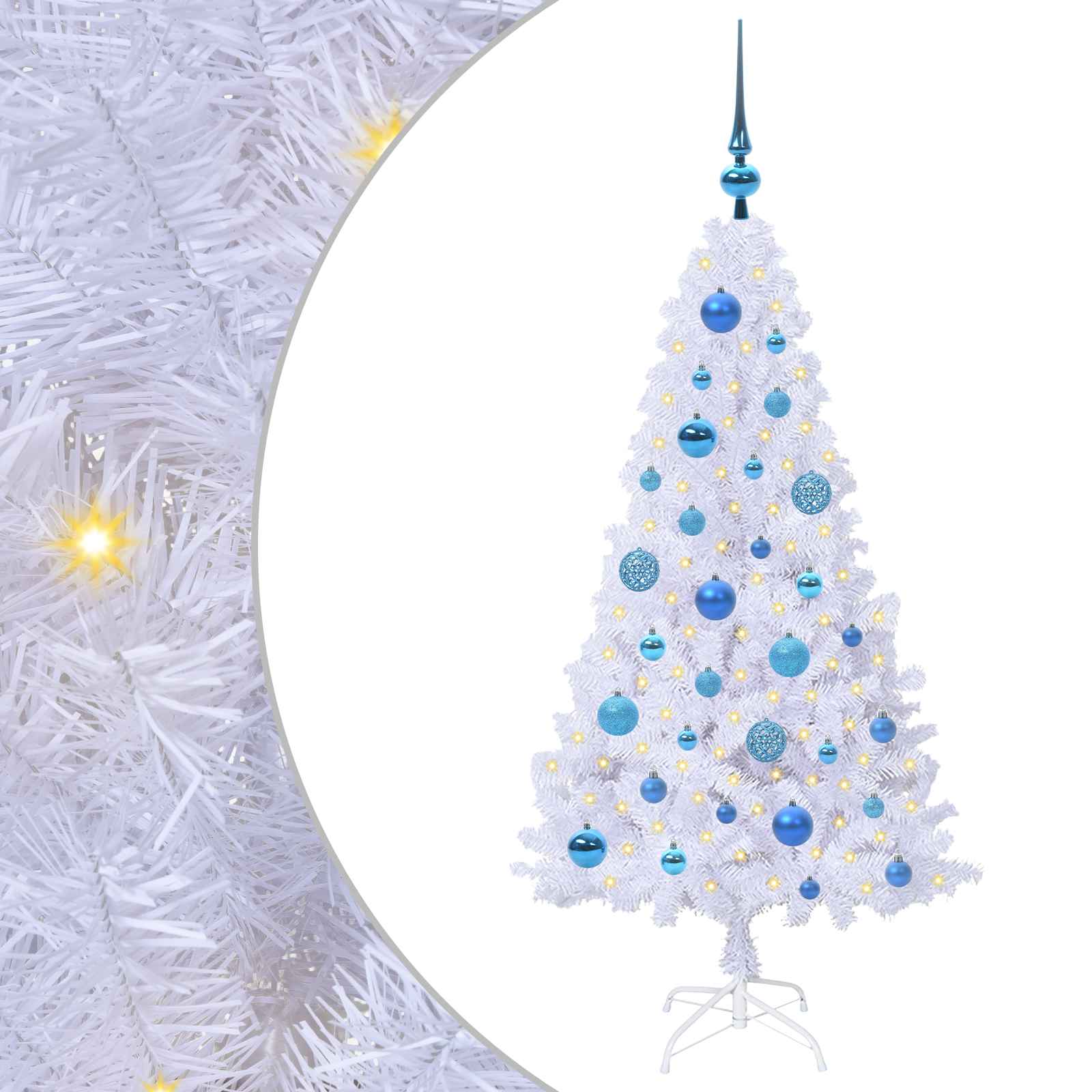 Sapin de Noël artificiel avec 150 LED Blanc 120 cm PVC et Acier - XIOS