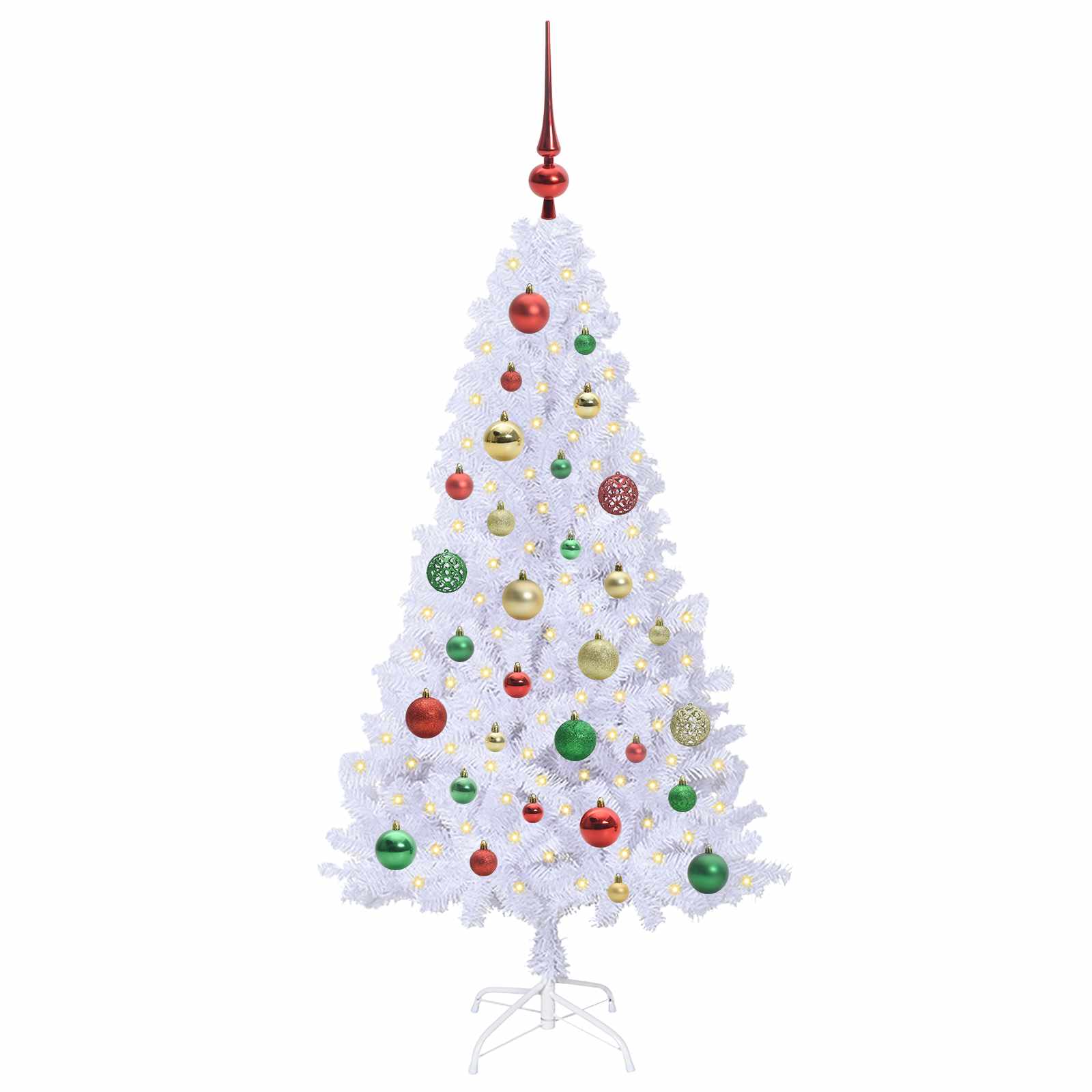 Sapin de Noël artificiel avec 150 LED Blanc 120 cm PVC et Acier - XIOS