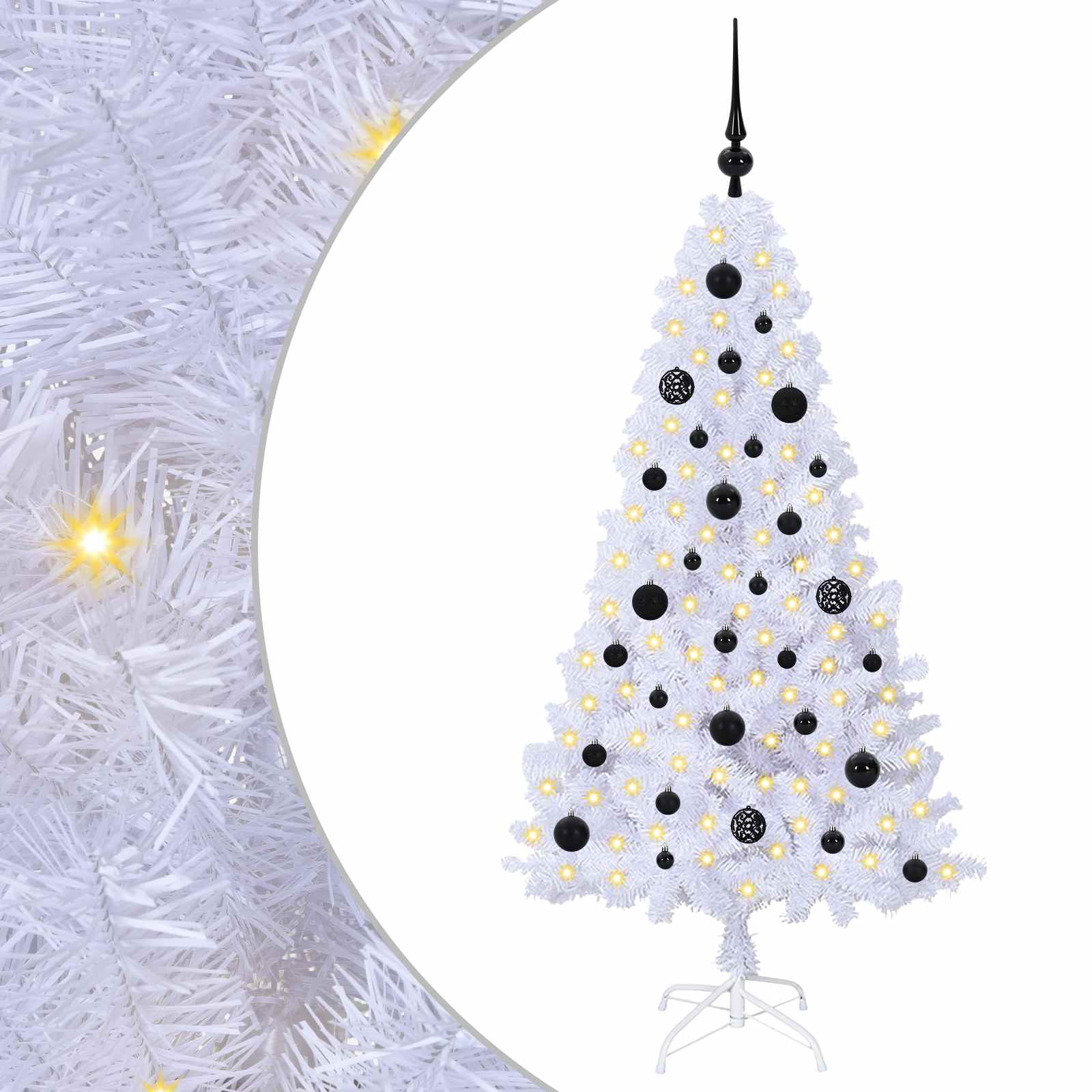 Sapin de Noël artificiel avec 150 LED Blanc 150 cm PVC et Acier - XIOS