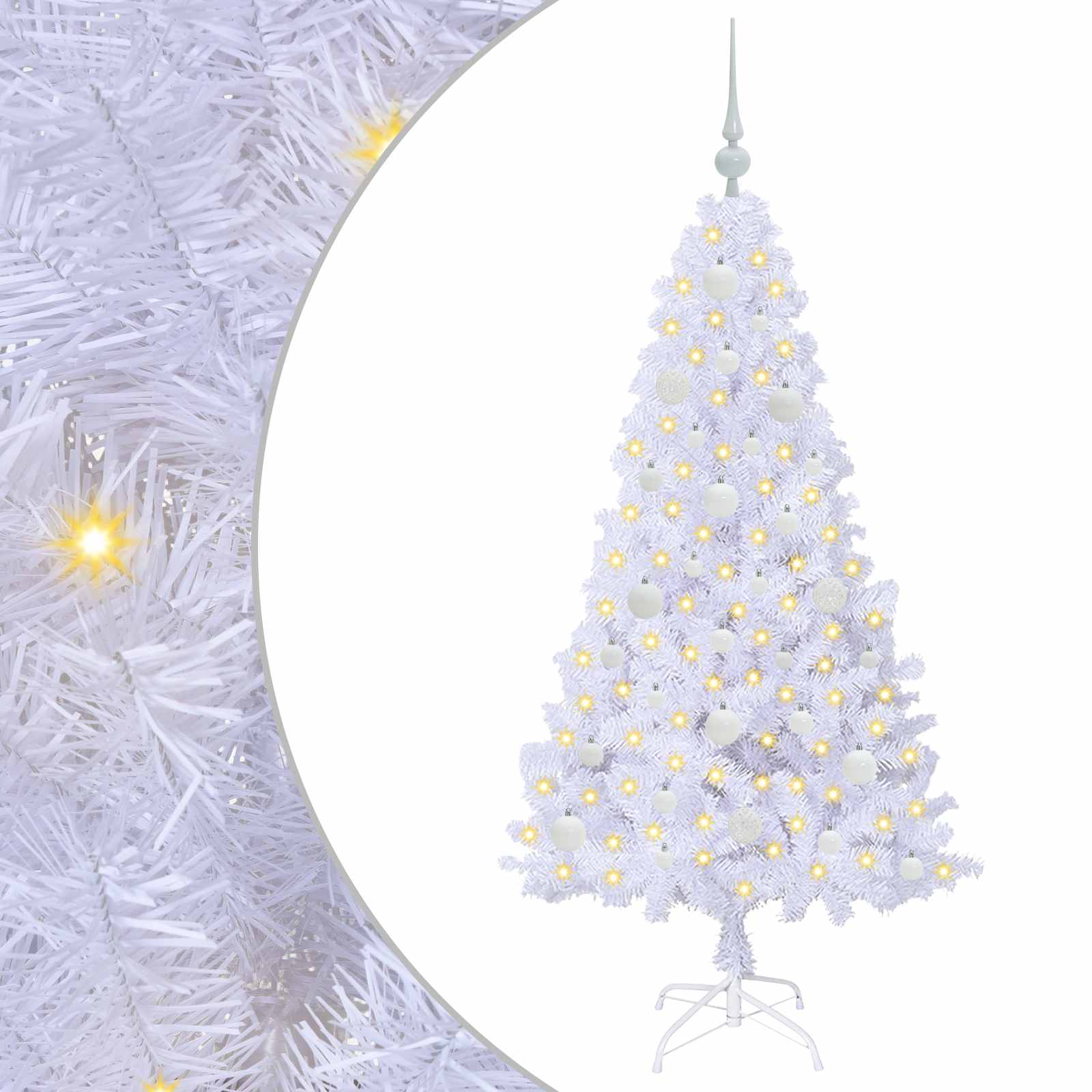 Sapin de Noël artificiel avec 150 LED Blanc 150 cm PVC et Acier - XIOS