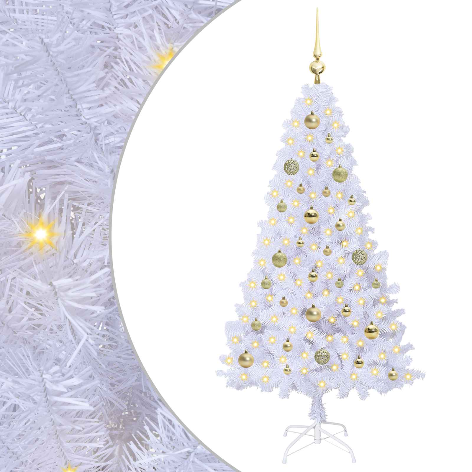 Sapin de Noël artificiel avec 150 LED Blanc 150 cm PVC et Acier - XIOS