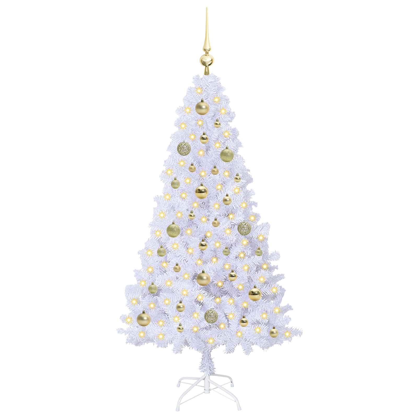 Sapin de Noël artificiel avec 150 LED Blanc 150 cm PVC et Acier - XIOS
