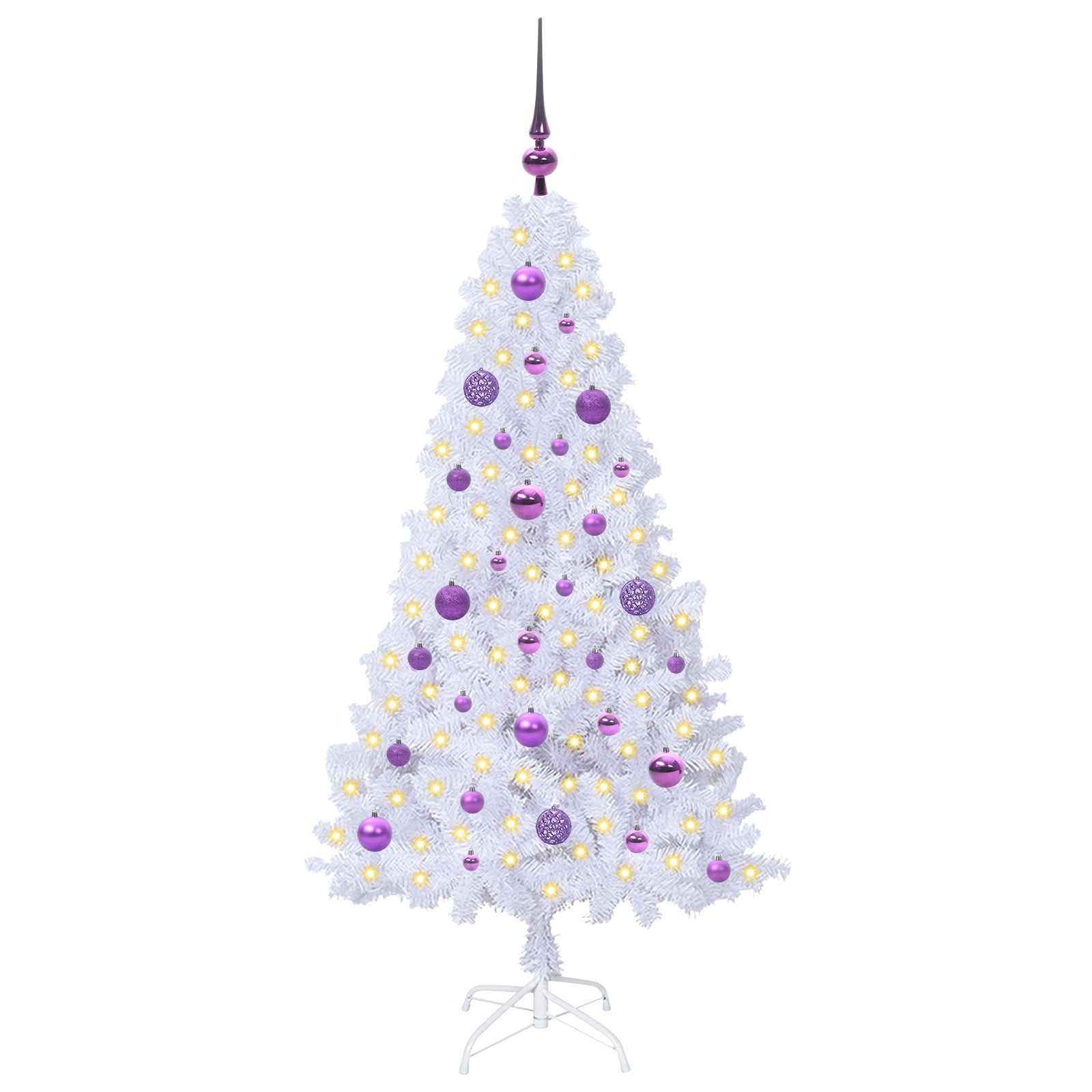 Sapin de Noël artificiel avec 150 LED Blanc 150 cm PVC et Acier - XIOS