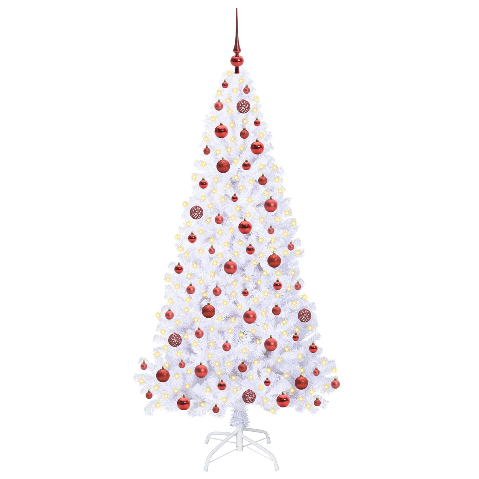 Sapin de Noël artificiel avec 300 LED Blanc 180 cm PVC et Acier - XIOS