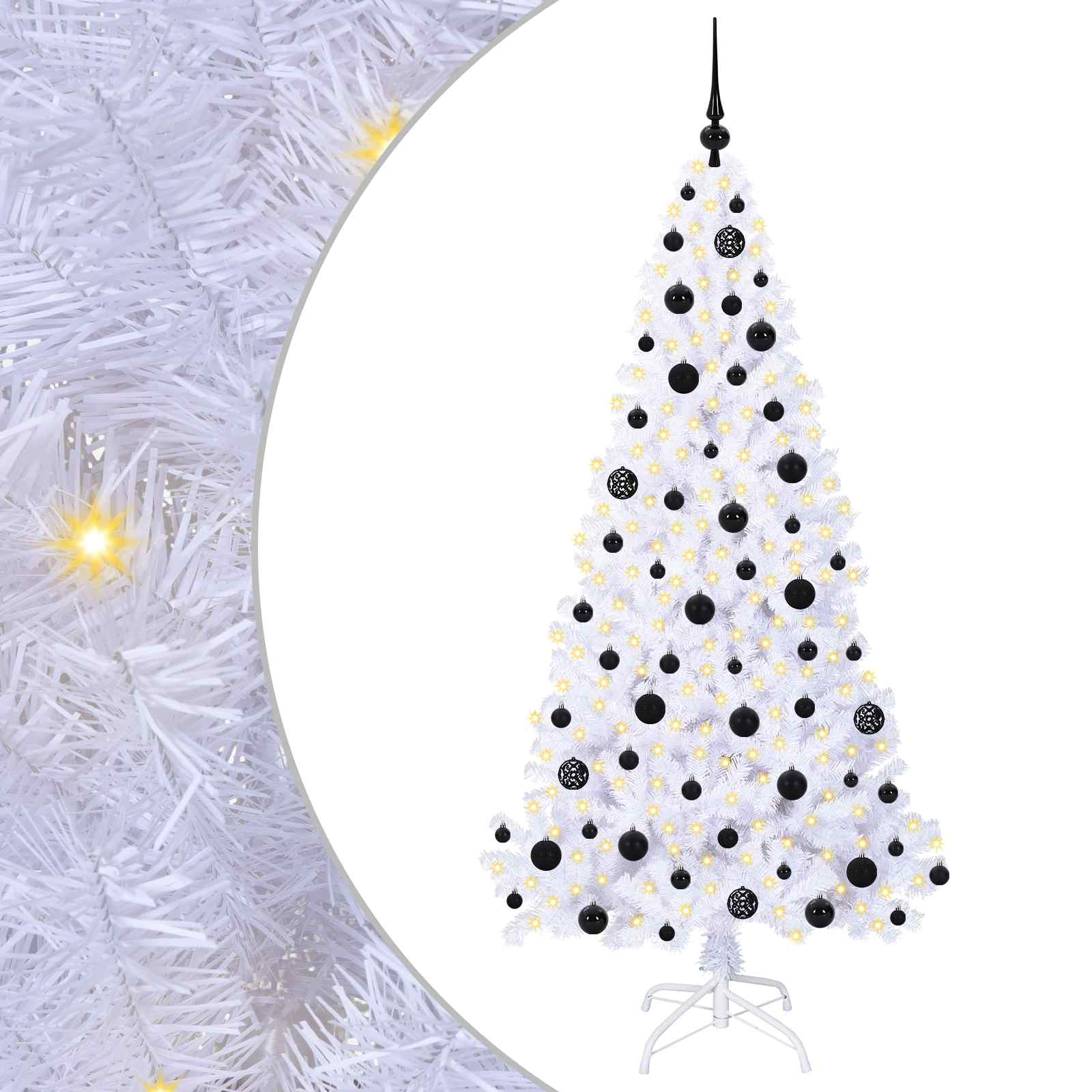 Sapin de Noël artificiel avec 300 LED Blanc 180 cm PVC et Acier - XIOS