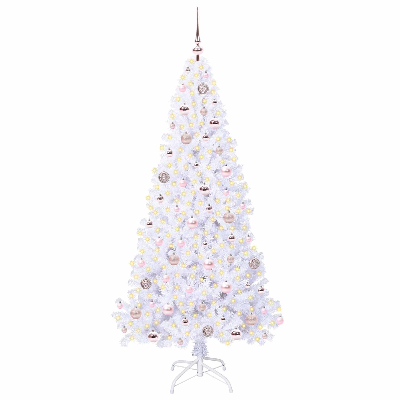 Sapin de Noël artificiel avec 300 LED Blanc 180 cm PVC et Acier - XIOS