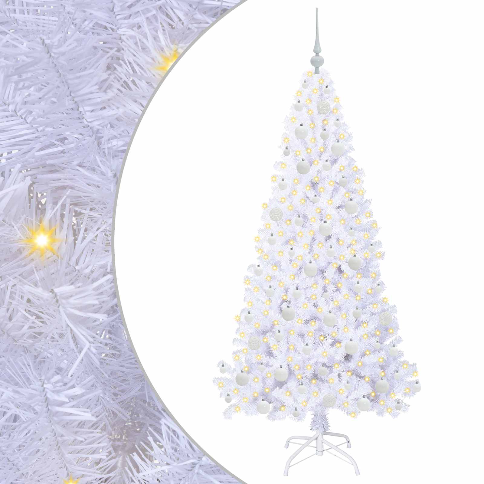 Sapin de Noël artificiel avec 300 LED Blanc 180 cm PVC et Acier - XIOS