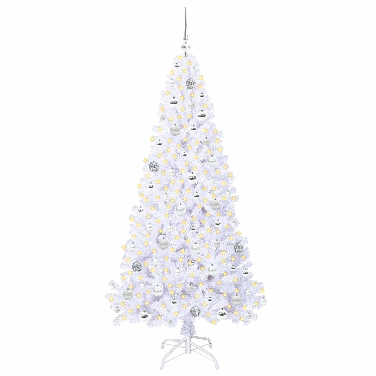 Sapin de Noël artificiel avec 300 LED Blanc 180 cm PVC et Acier - XIOS