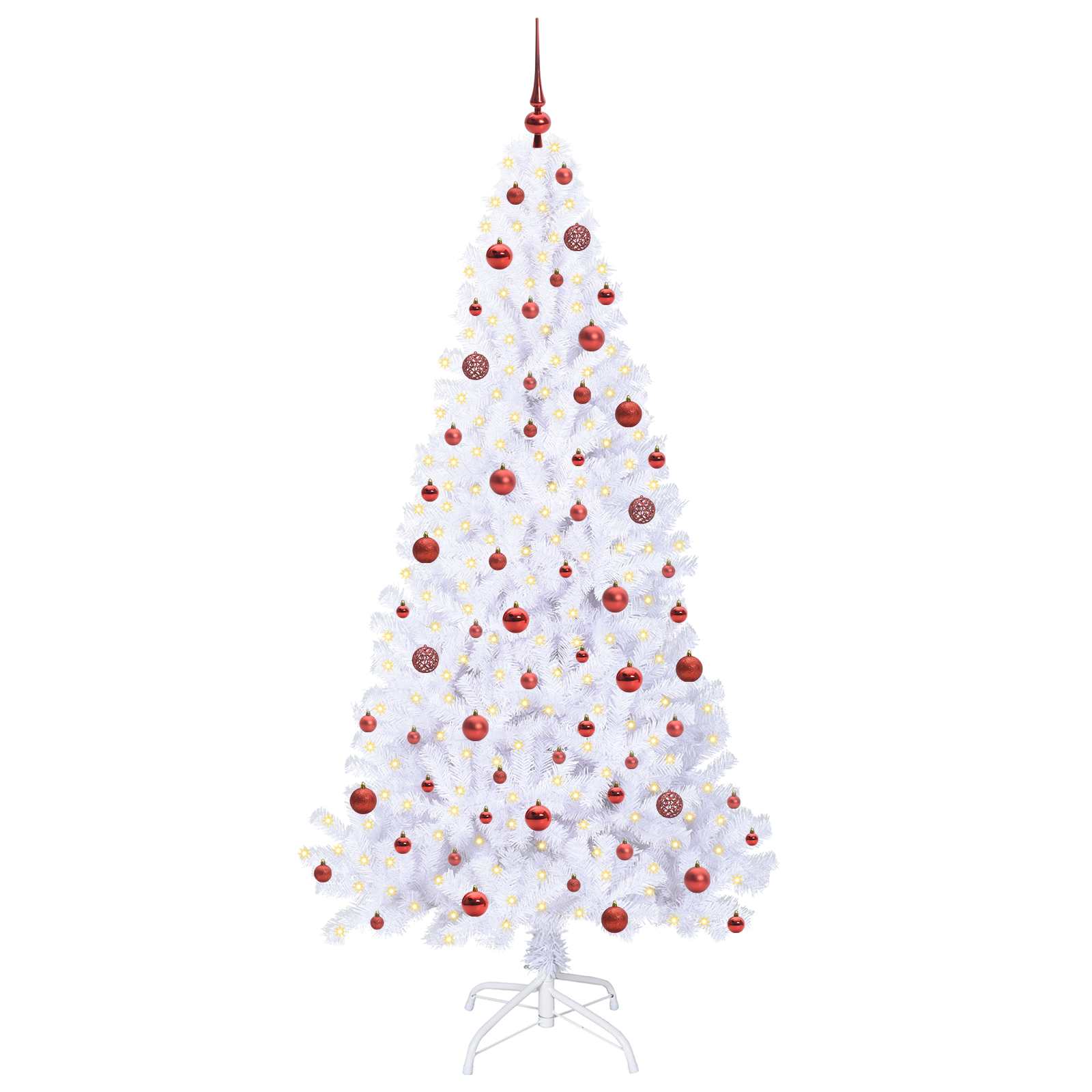 Sapin de Noël artificiel avec 300 LED Blanc 210 cm PVC et Acier - XIOS