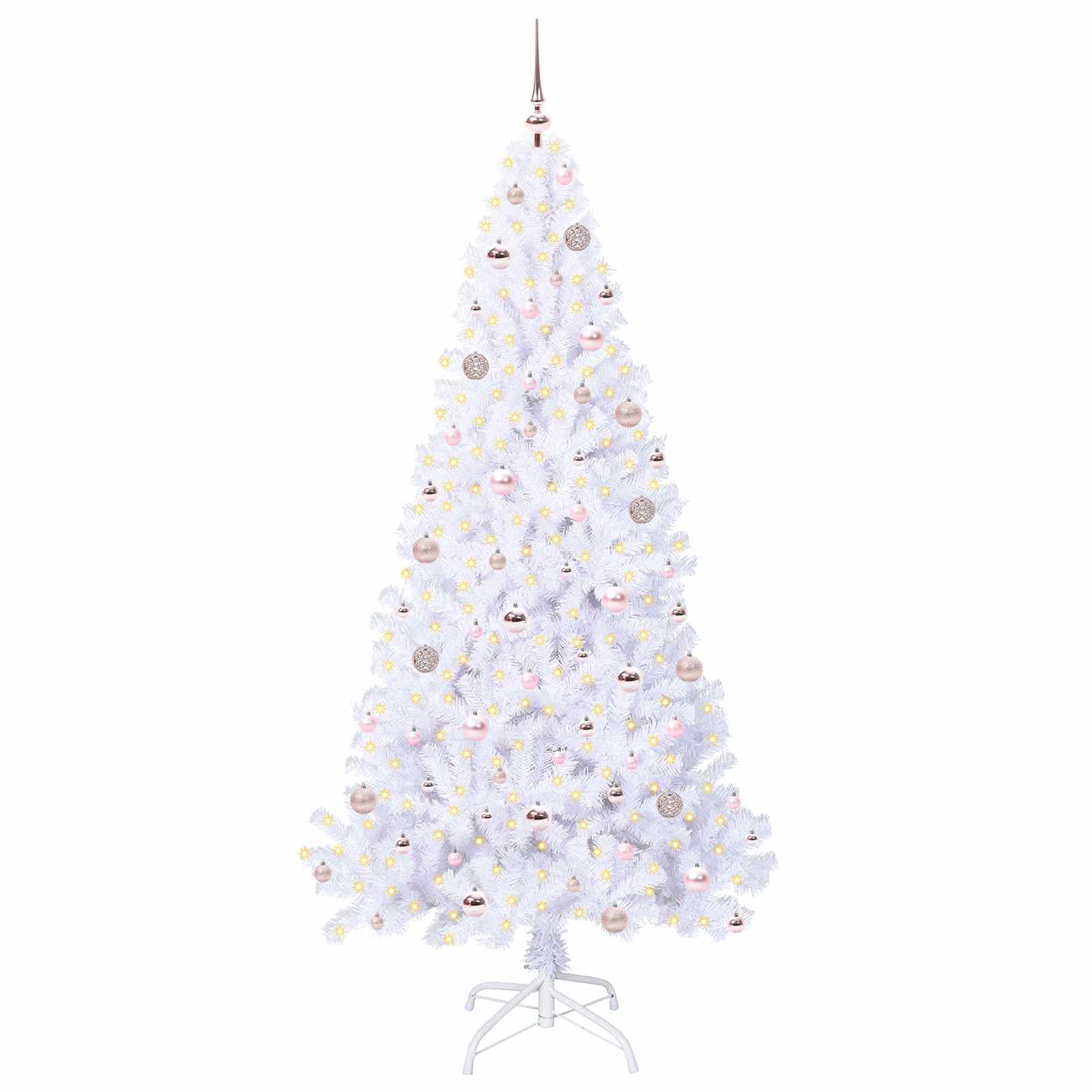 Sapin de Noël artificiel avec 300 LED Blanc 210 cm PVC et Acier - XIOS