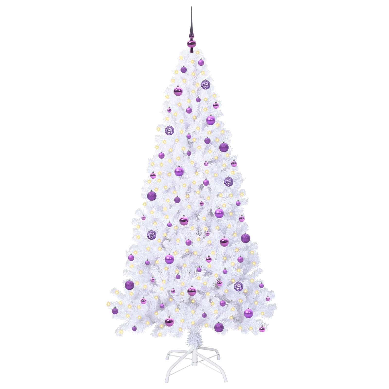 Sapin de Noël artificiel avec 300 LED Blanc 210 cm PVC et Acier - XIOS