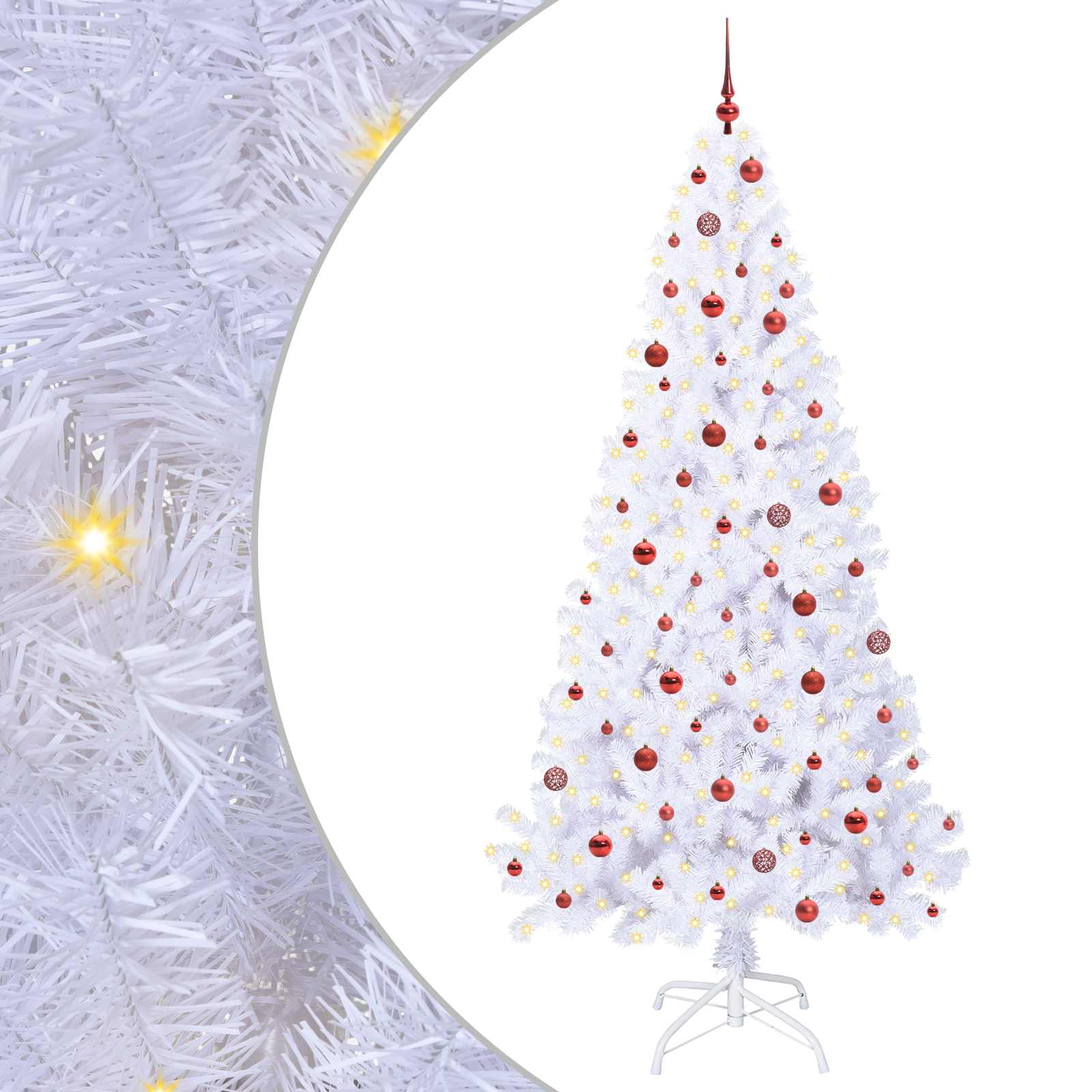Sapin de Noël artificiel avec 300 LED Blanc 240 cm PVC et Acier - XIOS