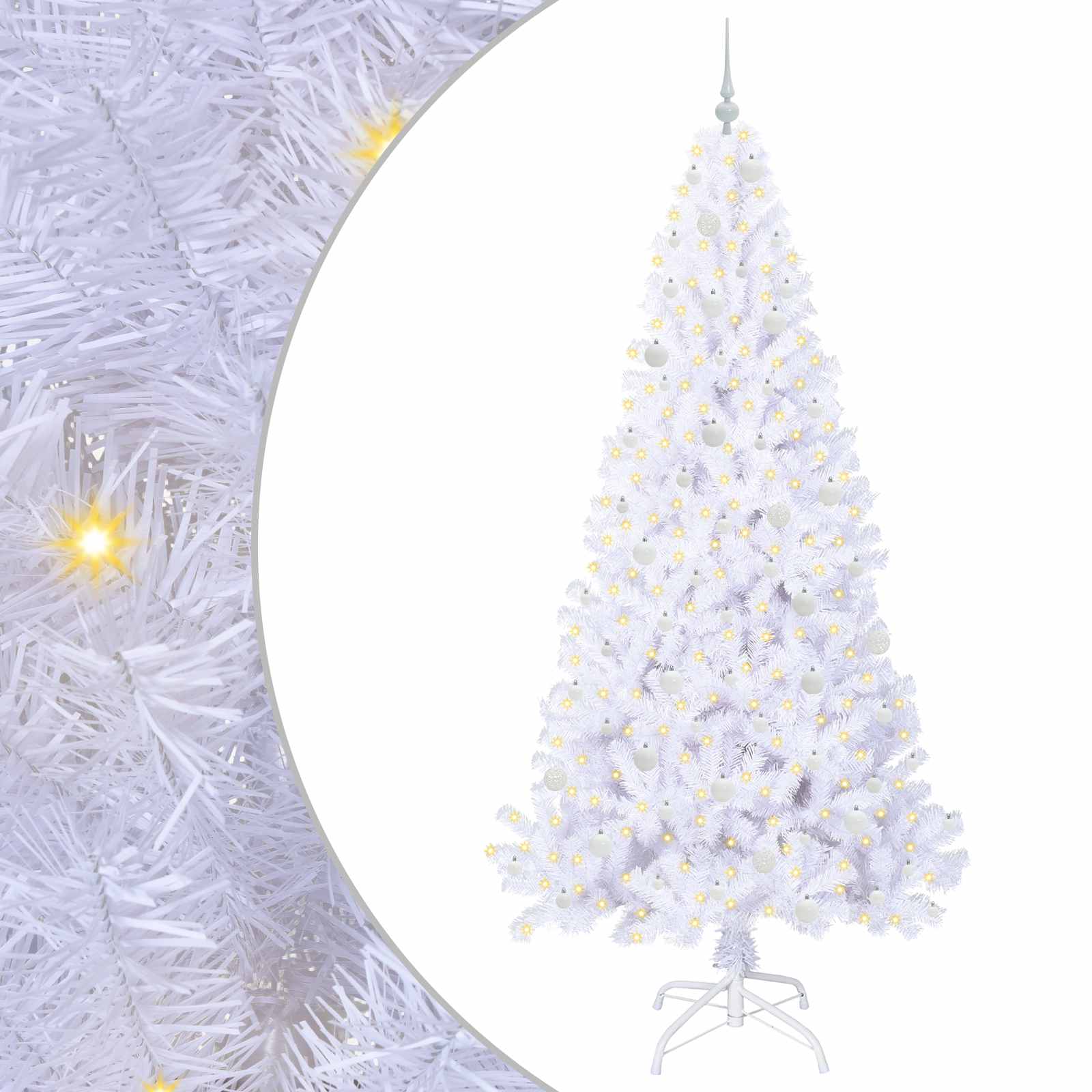 Sapin de Noël artificiel avec 300 LED Blanc 240 cm PVC et Acier - XIOS