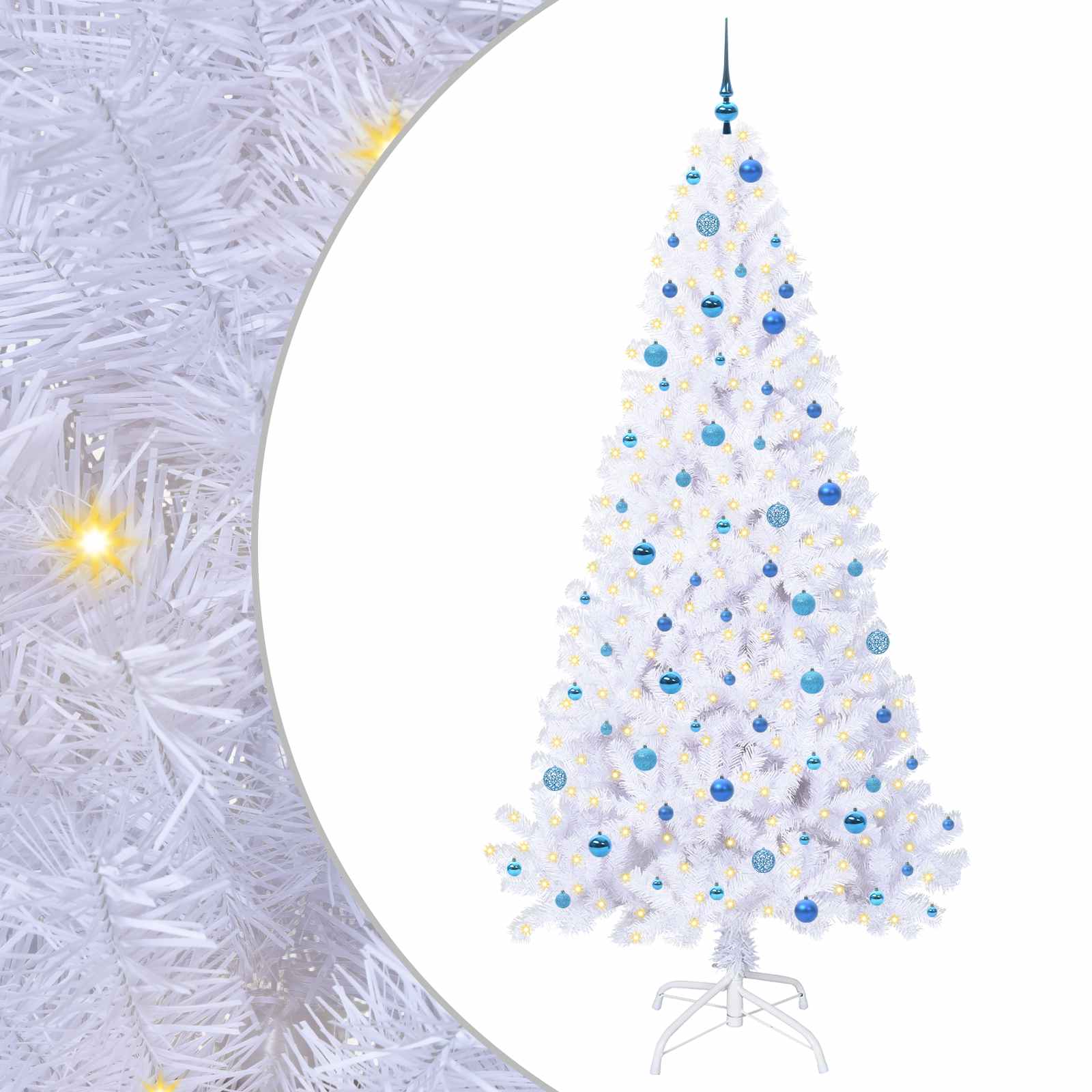Sapin de Noël artificiel avec 300 LED Blanc 240 cm PVC et Acier - XIOS