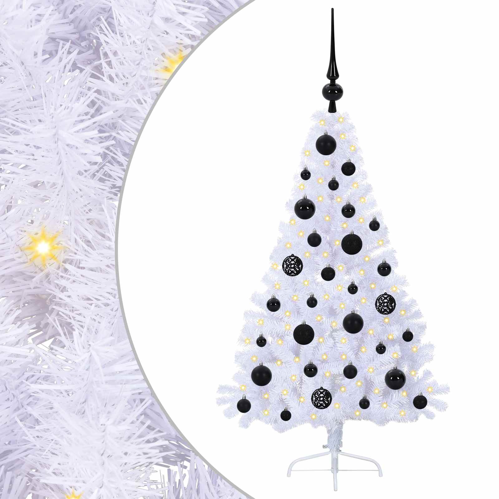 Sapin de Noël artificiel avec 150 LED Blanc 120 cm PVC et Acier - XIOS