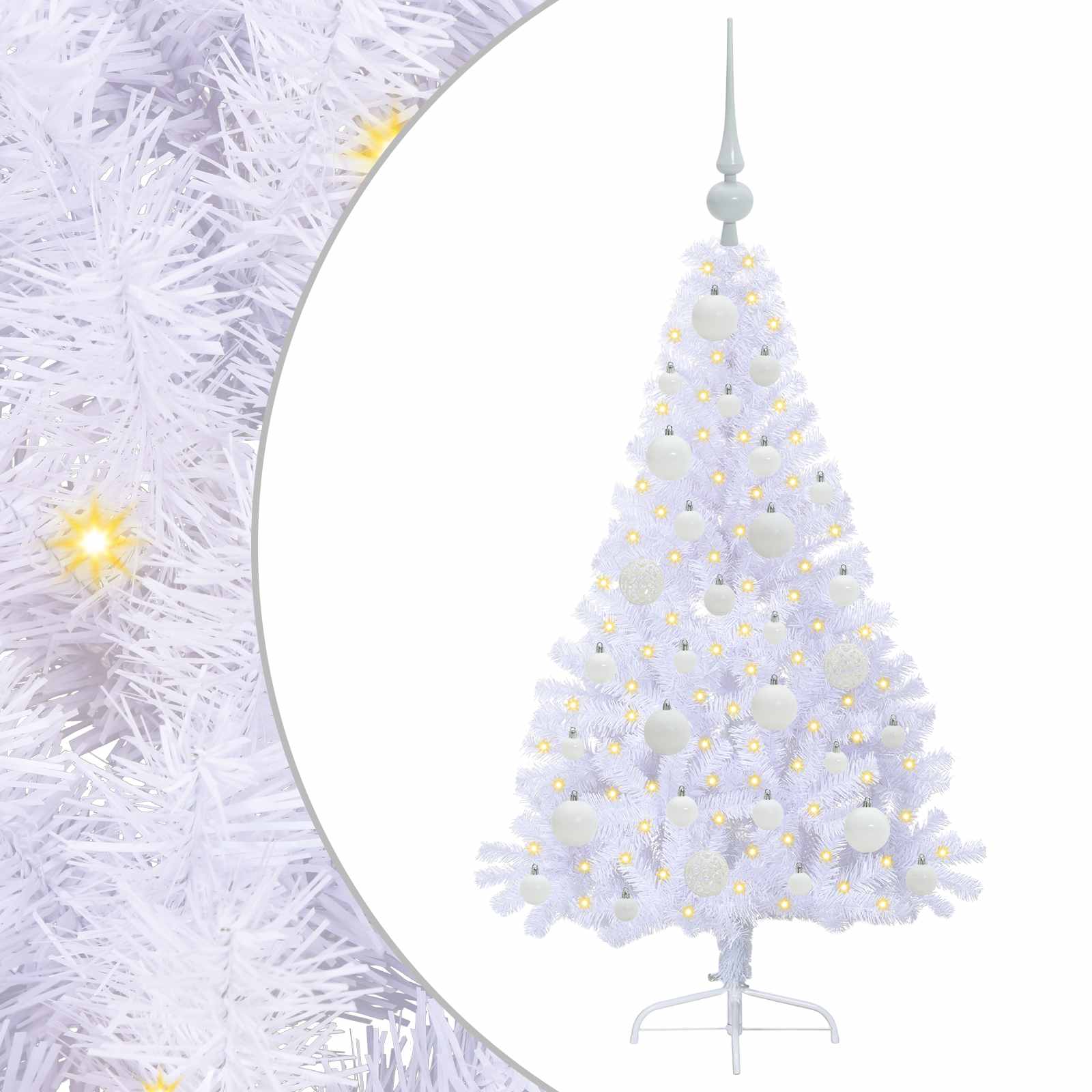 Sapin de Noël artificiel avec 150 LED Blanc 120 cm PVC et Acier - XIOS