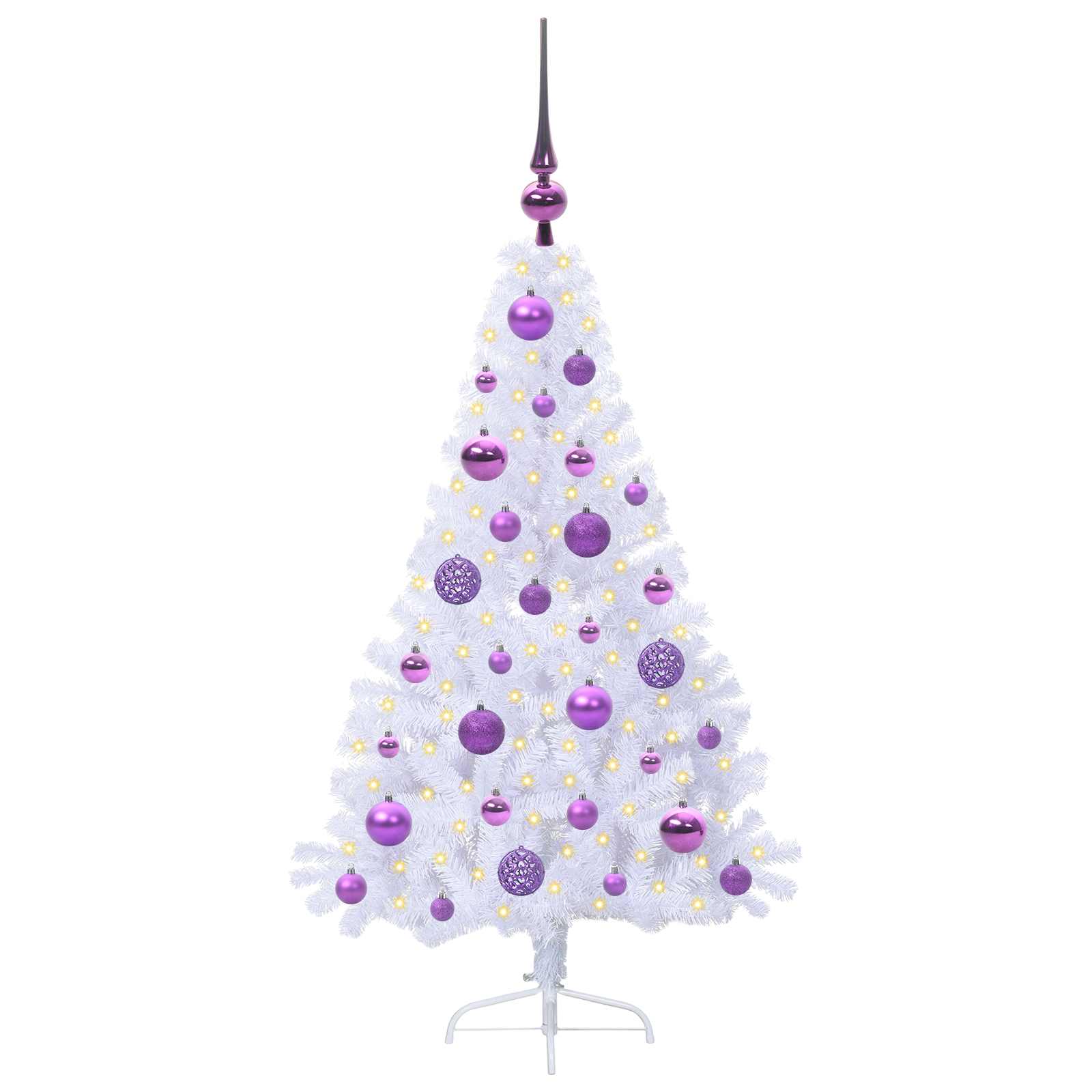 Sapin de Noël artificiel avec 150 LED Blanc 120 cm PVC et Acier - XIOS