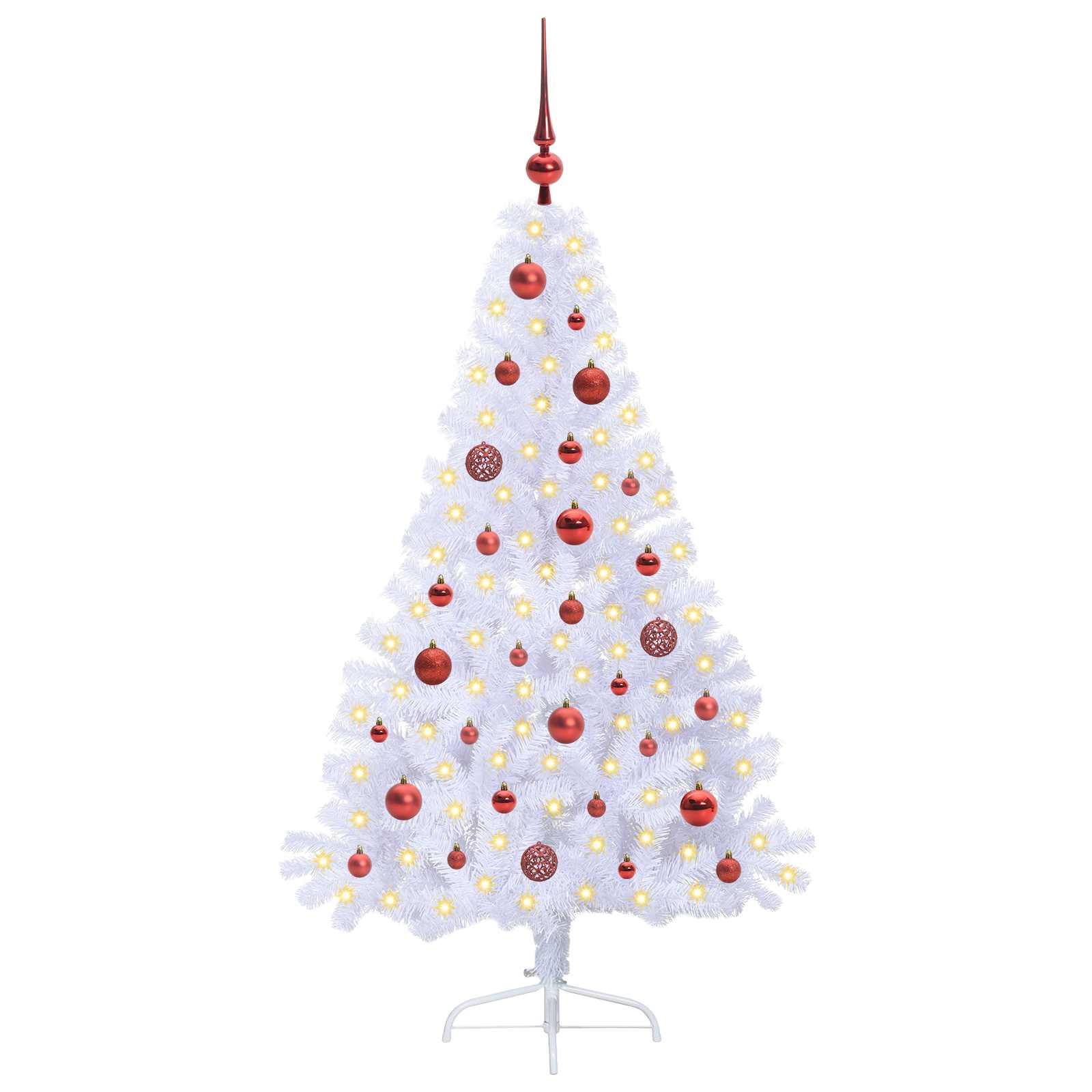 Sapin de Noël artificiel avec 150 LED Blanc 150 cm PVC et Acier - XIOS