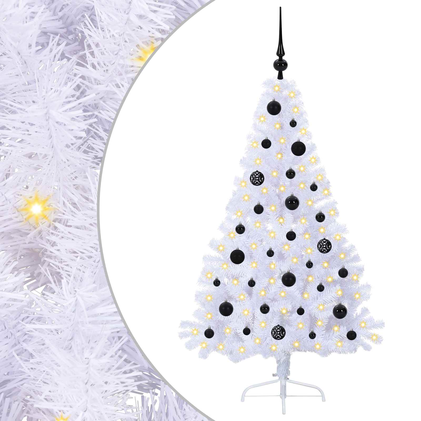 Sapin de Noël artificiel avec 150 LED Blanc 150 cm PVC et Acier - XIOS
