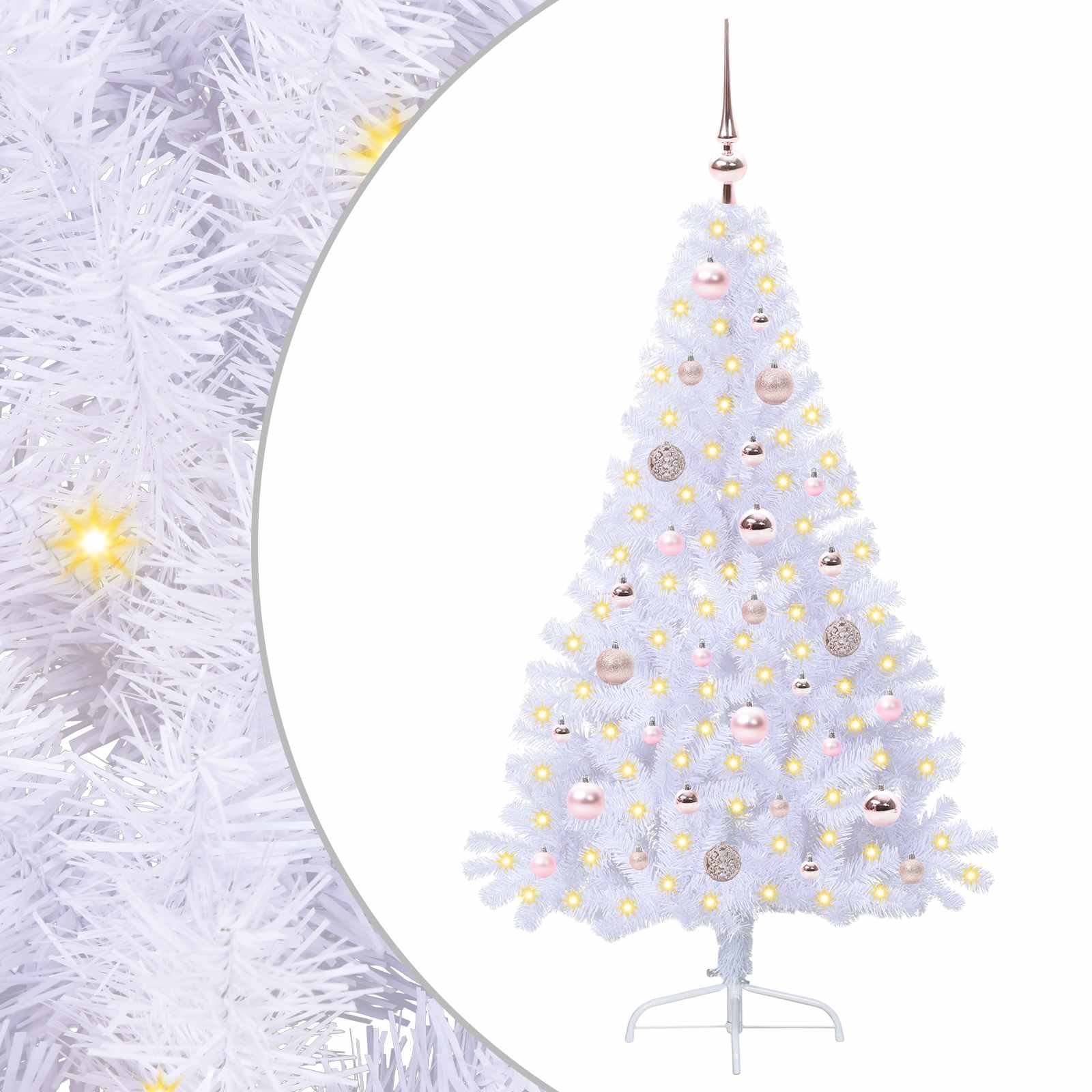 Sapin de Noël artificiel avec 150 LED Blanc 150 cm PVC et Acier - XIOS