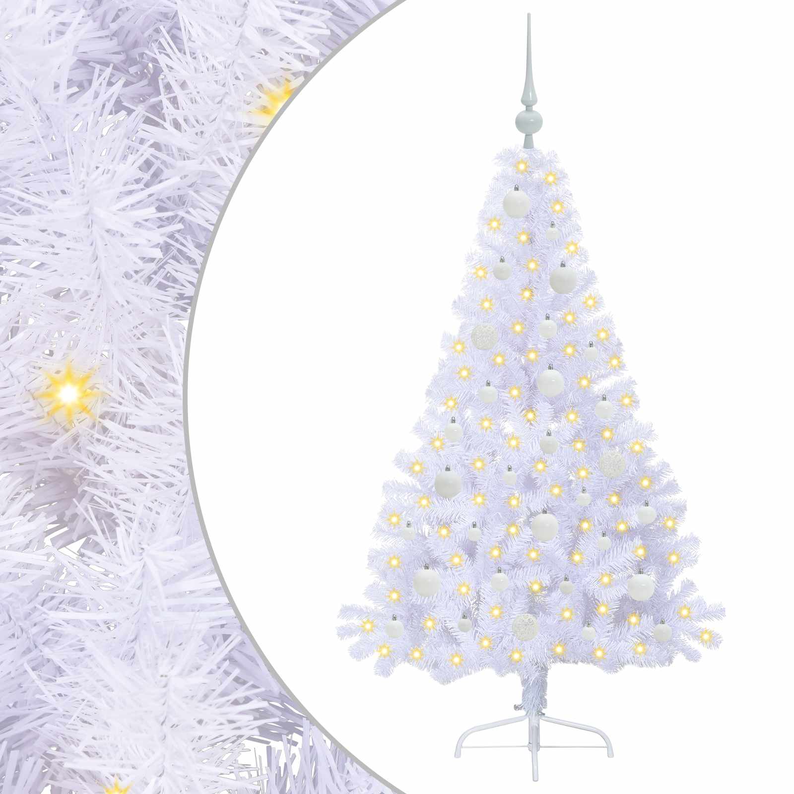 Sapin de Noël artificiel avec 150 LED Blanc 150 cm PVC et Acier - XIOS