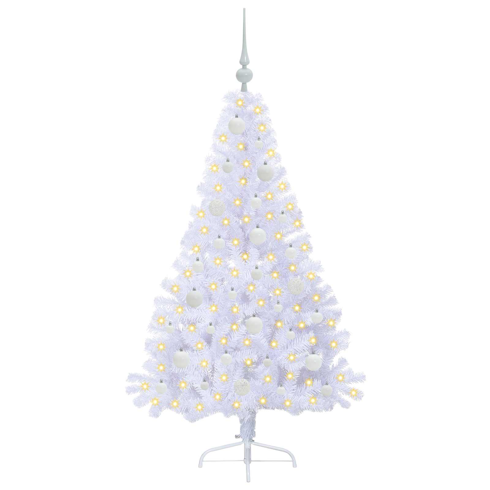 Sapin de Noël artificiel avec 150 LED Blanc 150 cm PVC et Acier - XIOS