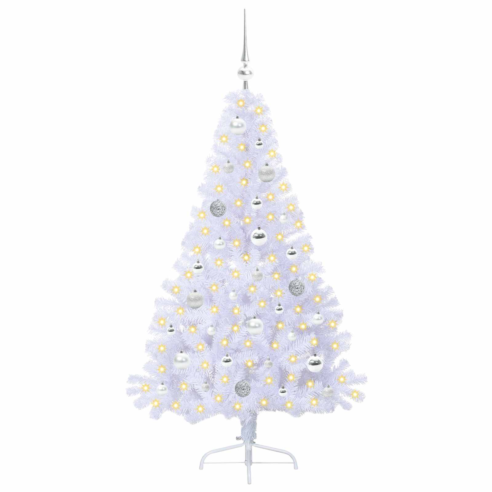 Sapin de Noël artificiel avec 150 LED Blanc 150 cm PVC et Acier - XIOS