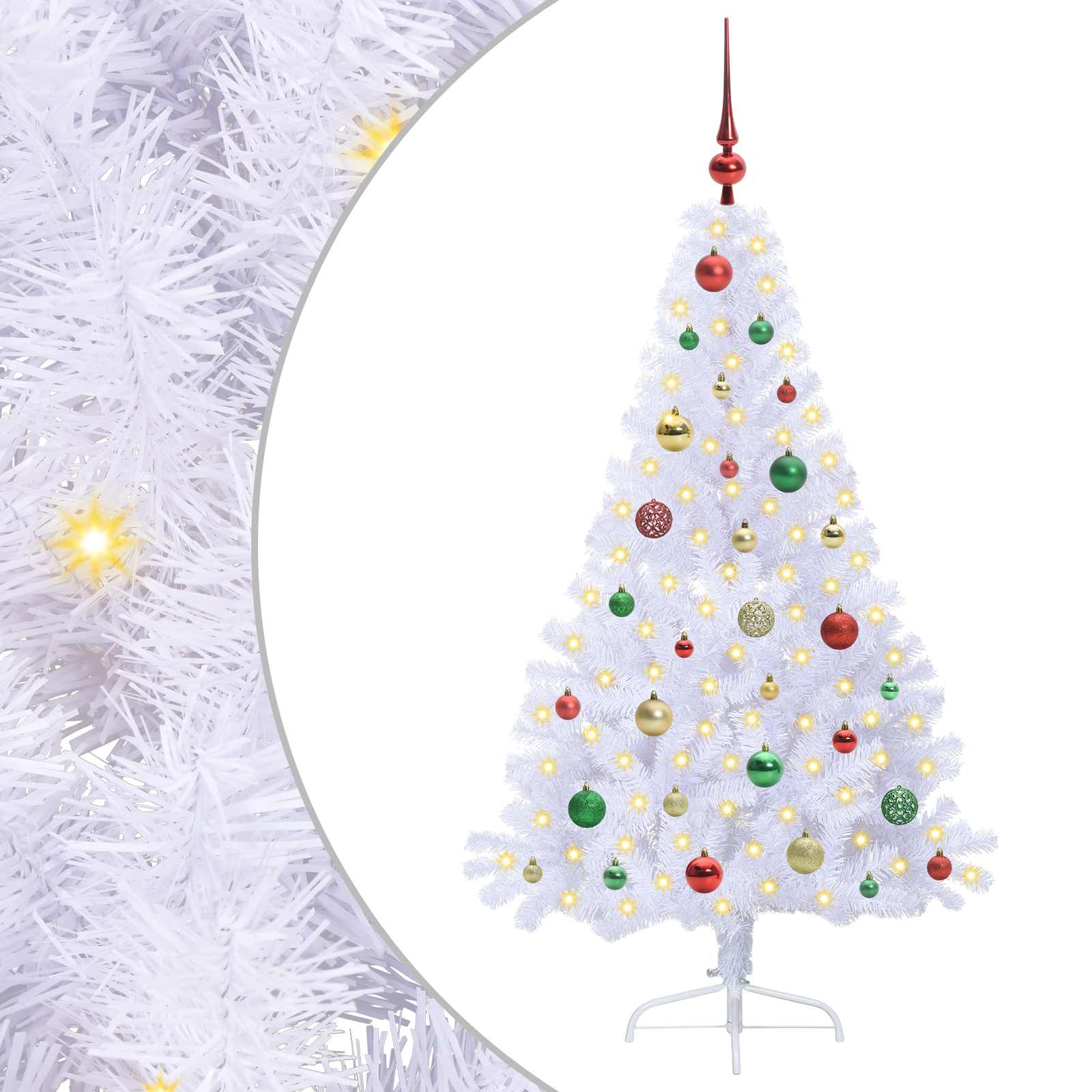 Sapin de Noël artificiel avec 150 LED Blanc 150 cm PVC et Acier - XIOS