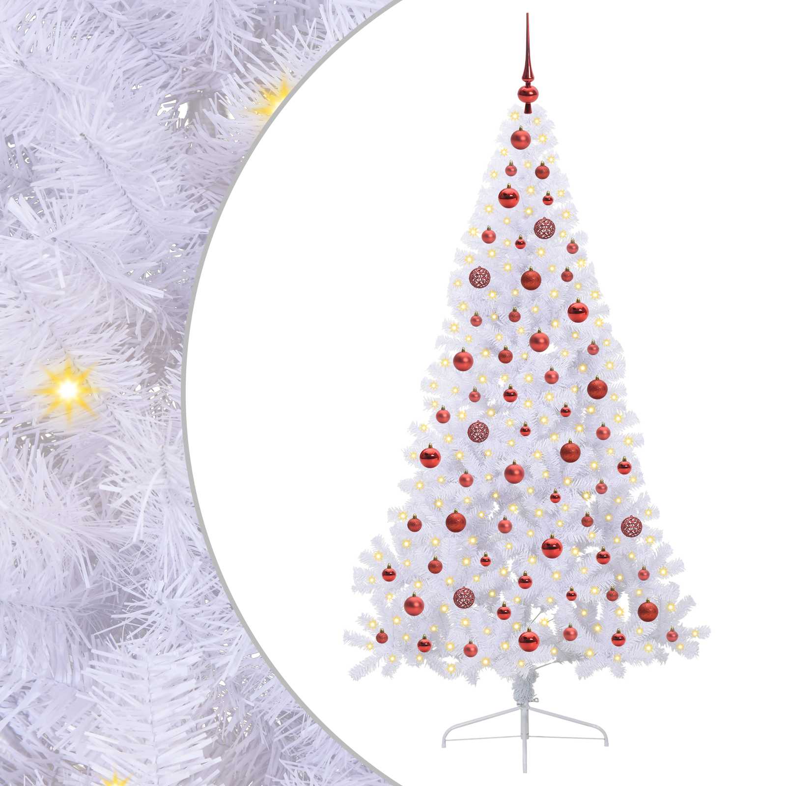 Sapin de Noël artificiel avec 300 LED Blanc 180 cm PVC et Acier - XIOS