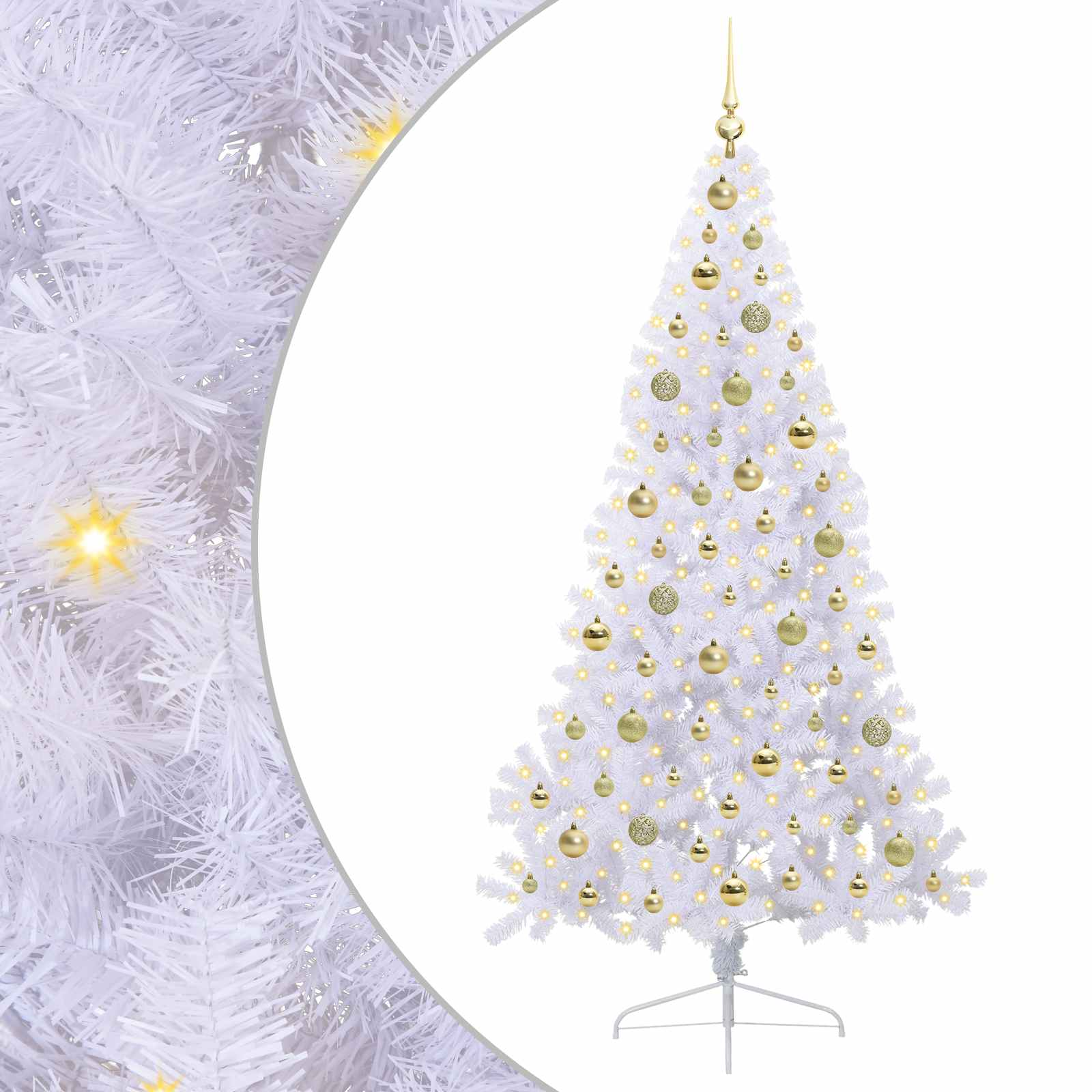 Sapin de Noël artificiel avec 300 LED Blanc 180 cm PVC et Acier - XIOS
