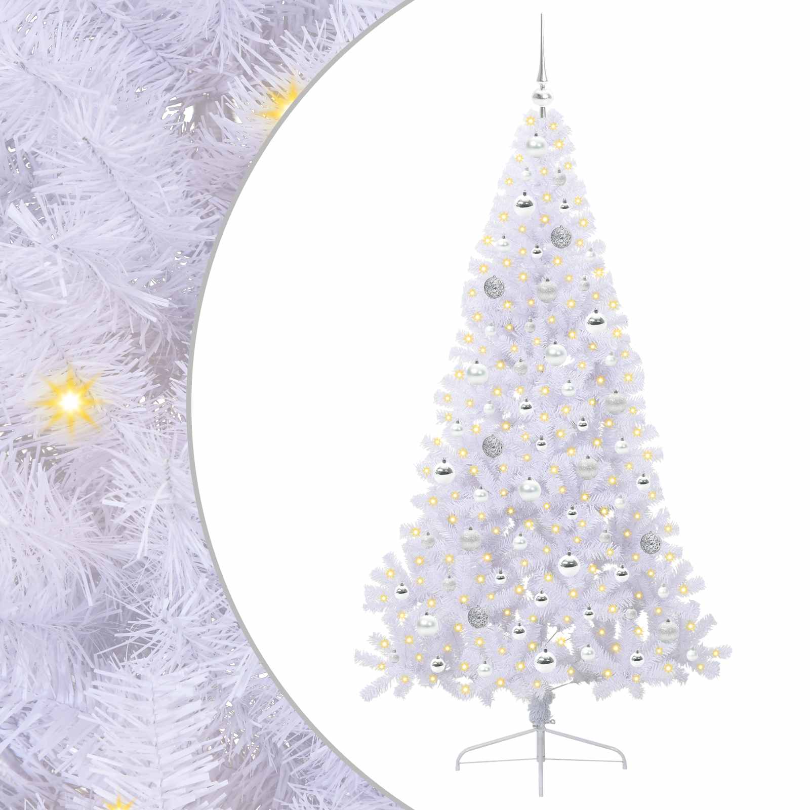Sapin de Noël artificiel avec 300 LED Blanc 180 cm PVC et Acier - XIOS