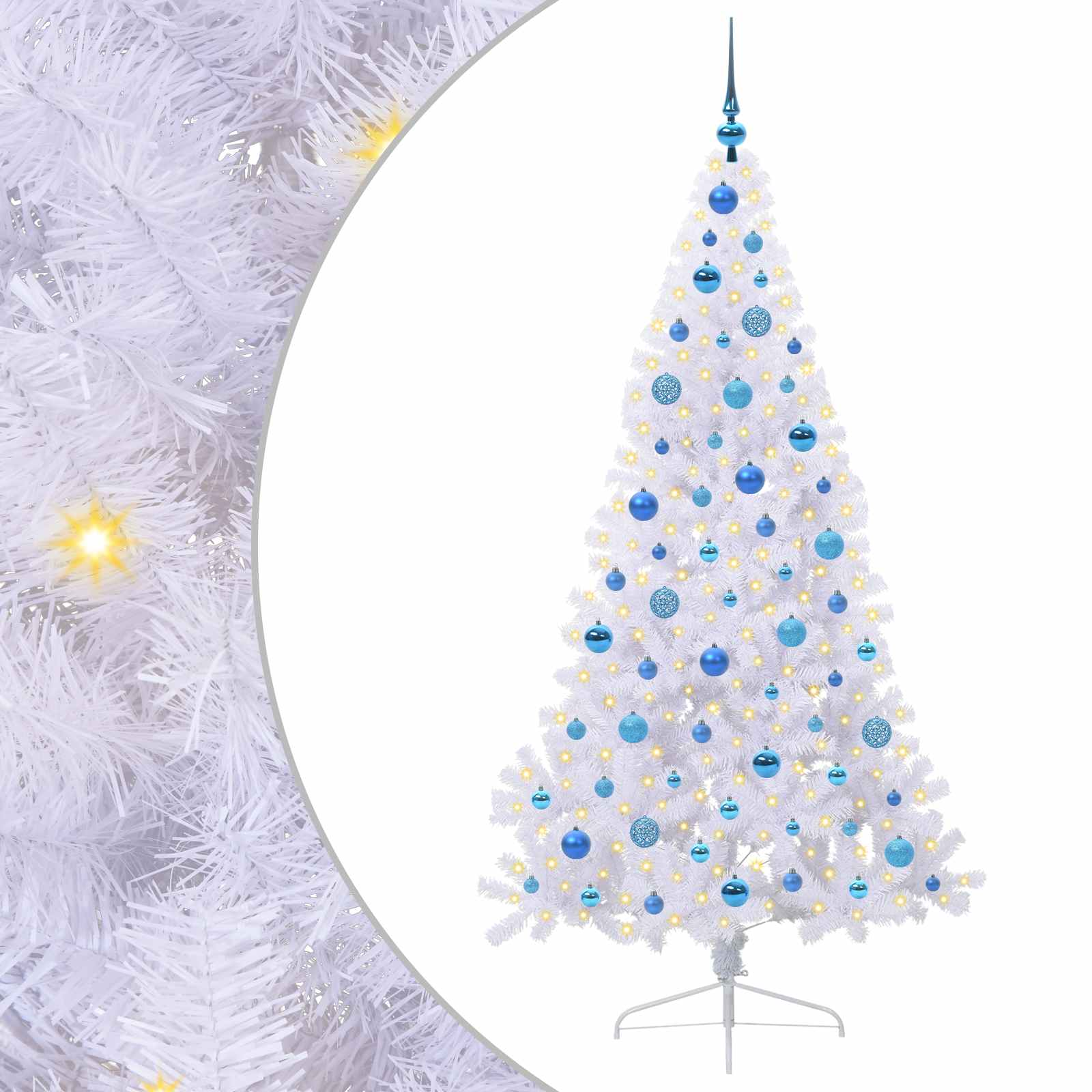 Sapin de Noël artificiel avec 300 LED Blanc 180 cm PVC et Acier - XIOS