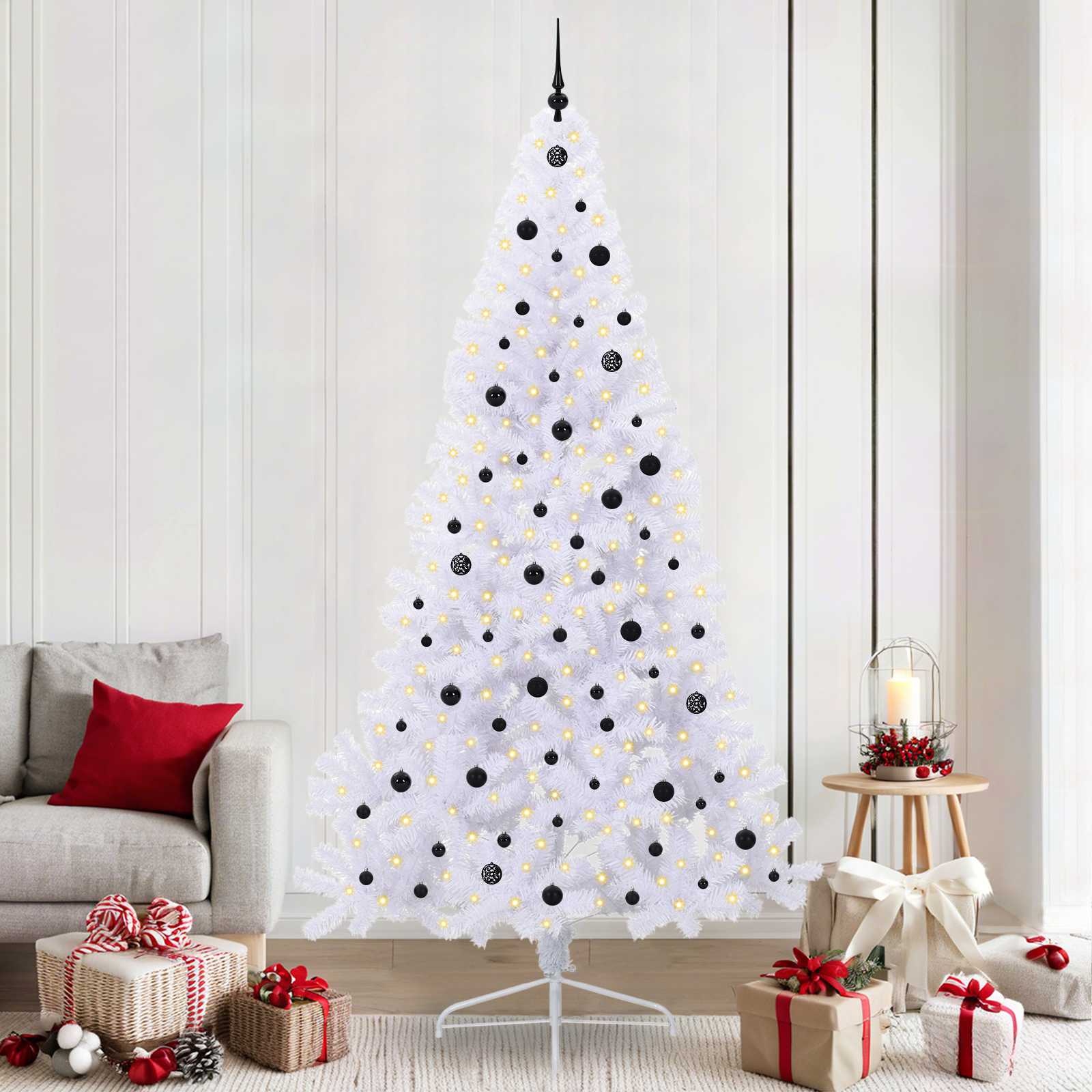 Sapin de Noël artificiel avec 300 LED Blanc 240 cm PVC et Acier - XIOS