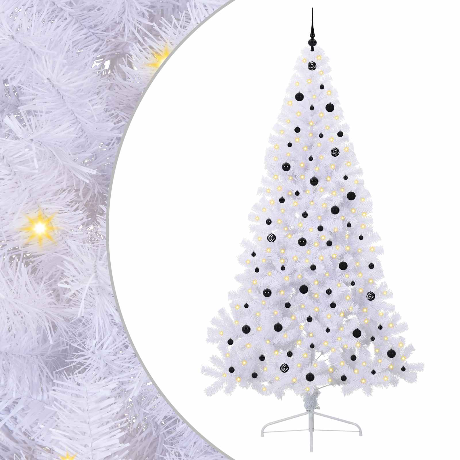 Sapin de Noël artificiel avec 300 LED Blanc 240 cm PVC et Acier - XIOS
